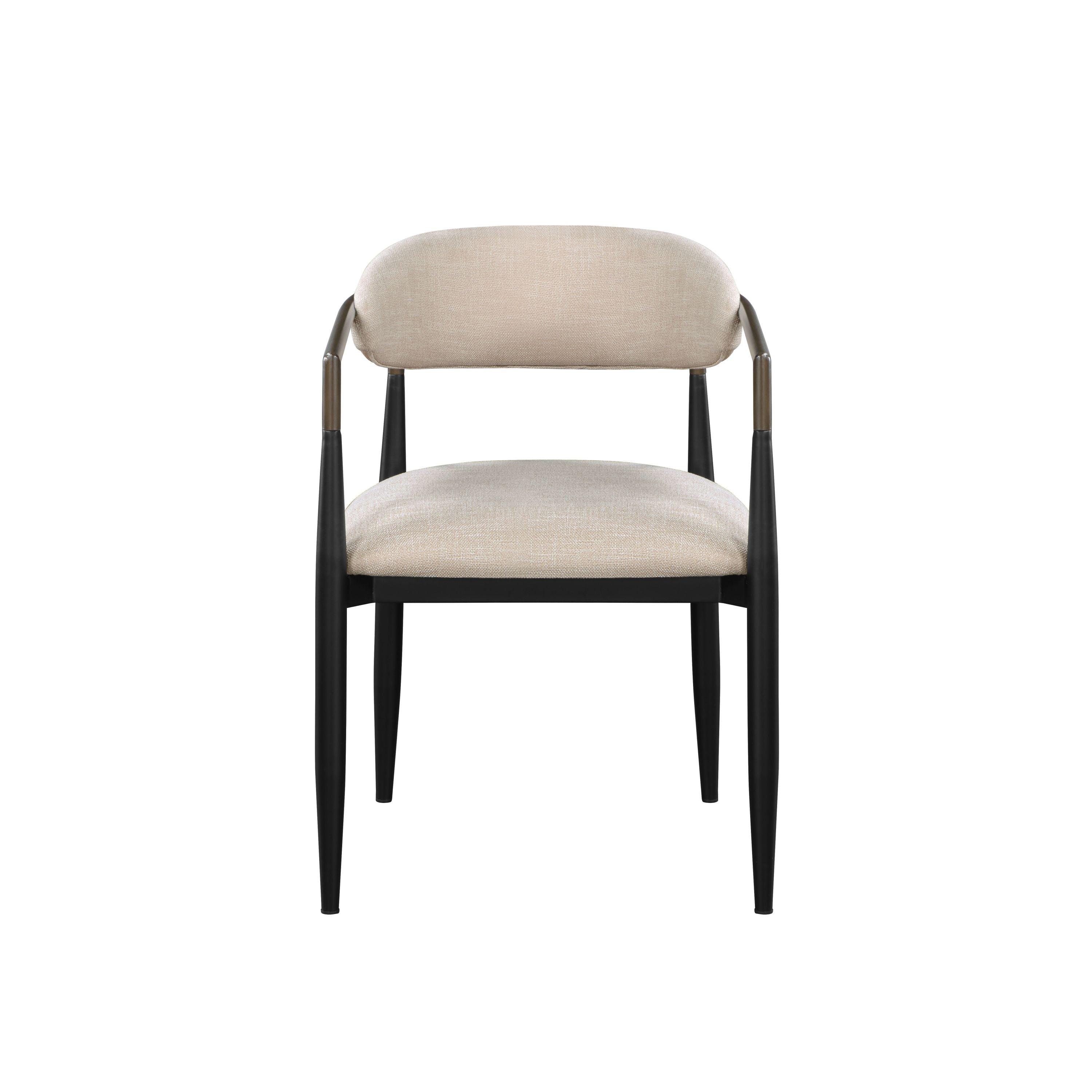 Set of 2 Beige and Black Armchair with Open Back - PRHOMZ
