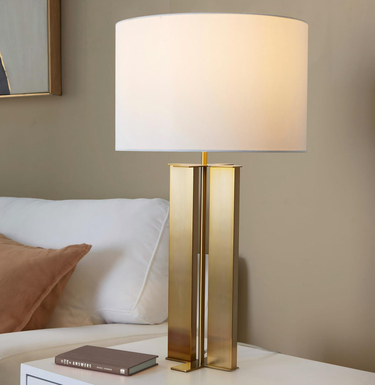 28" Metal Table Lamp in Antique