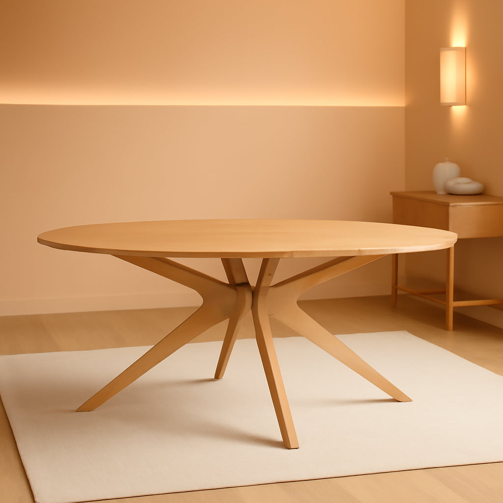 Crossroads 71 Inch Oak Oval Dining Table Mid Century