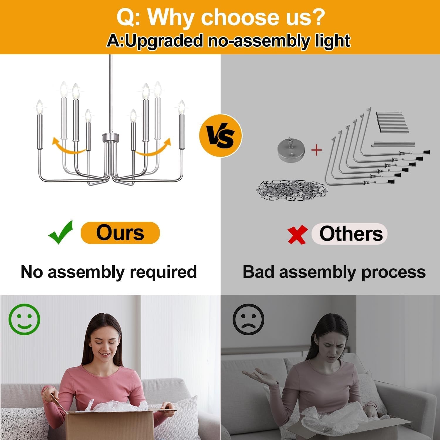 6 Light Brushed Nickel Farmhouse Chandelier For Dining Room