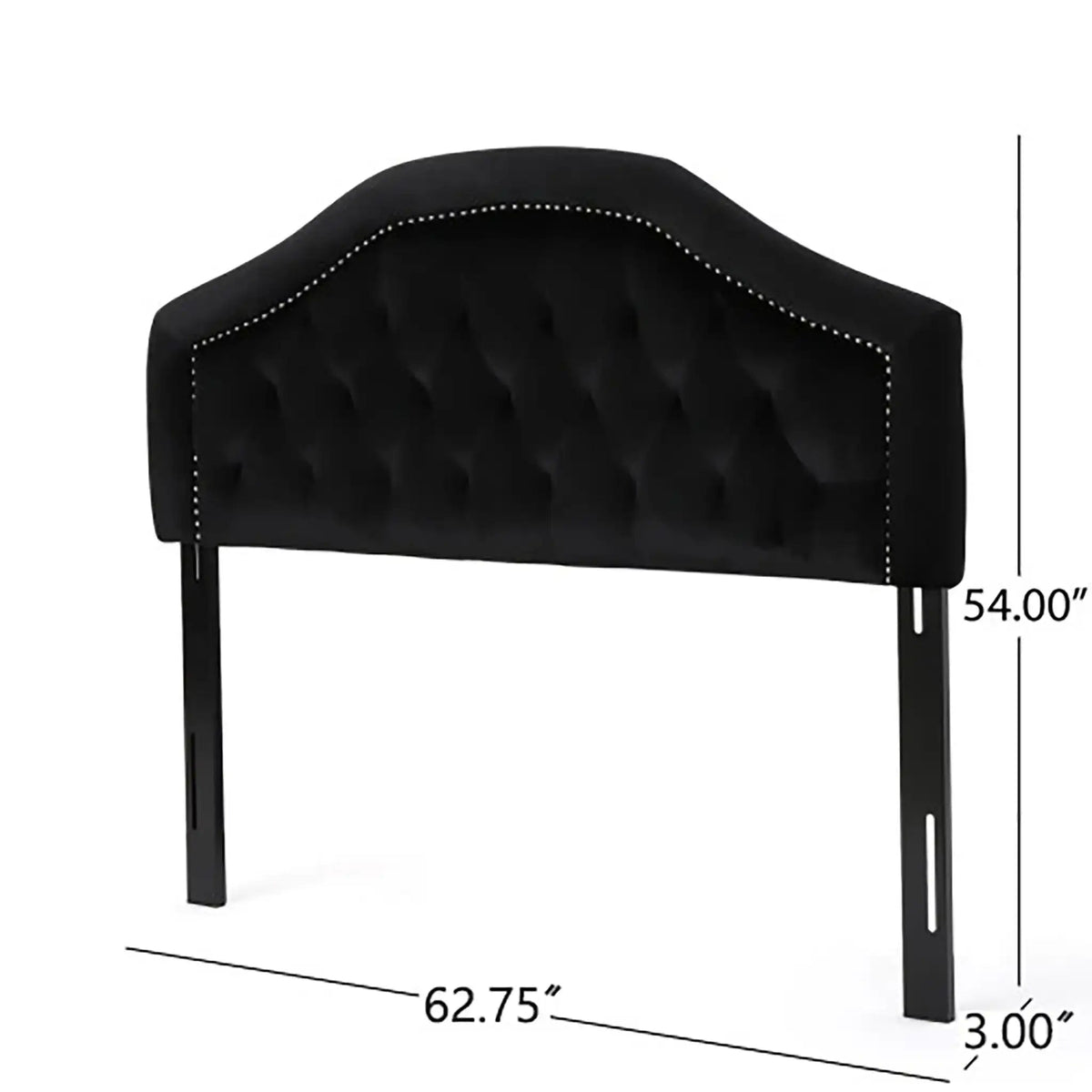 Kaarina Contemporary Tufted Fabric Headboard with Nailhead Trim - Queen