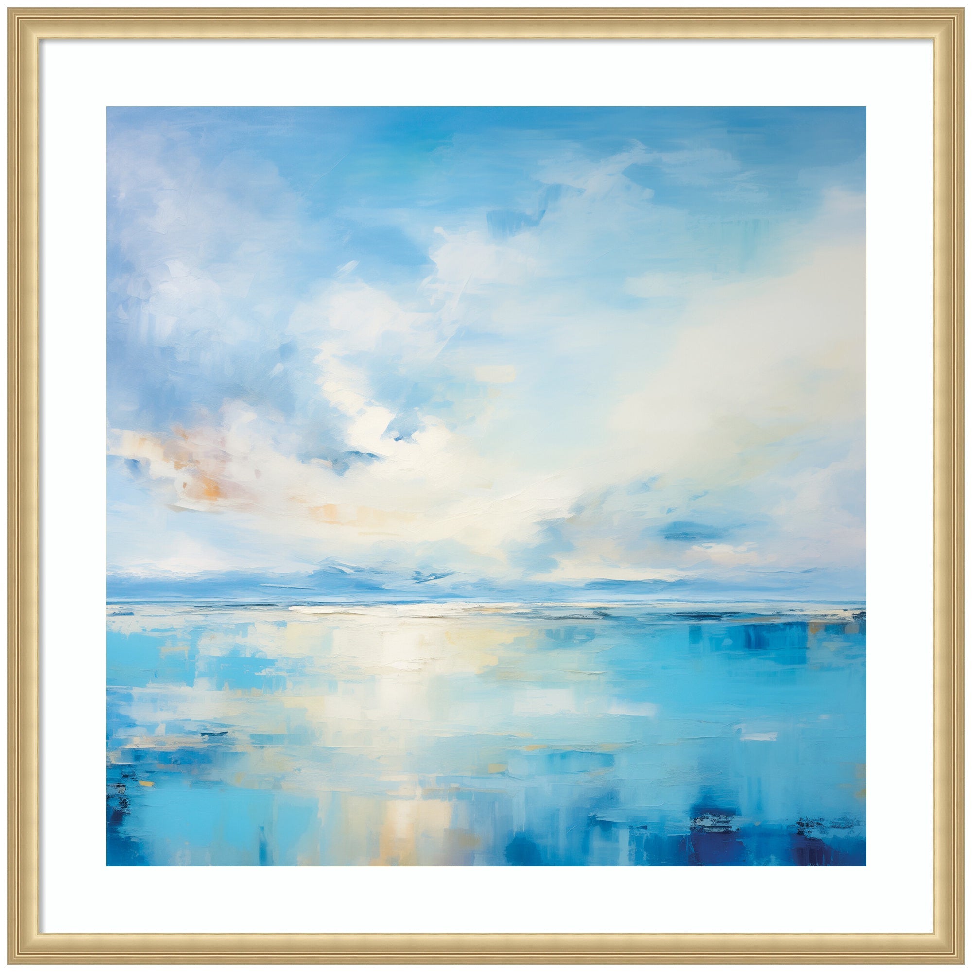 Framed Art Serene Coastal Waters Tranquil Landscape by The Creative Bunch Studio
