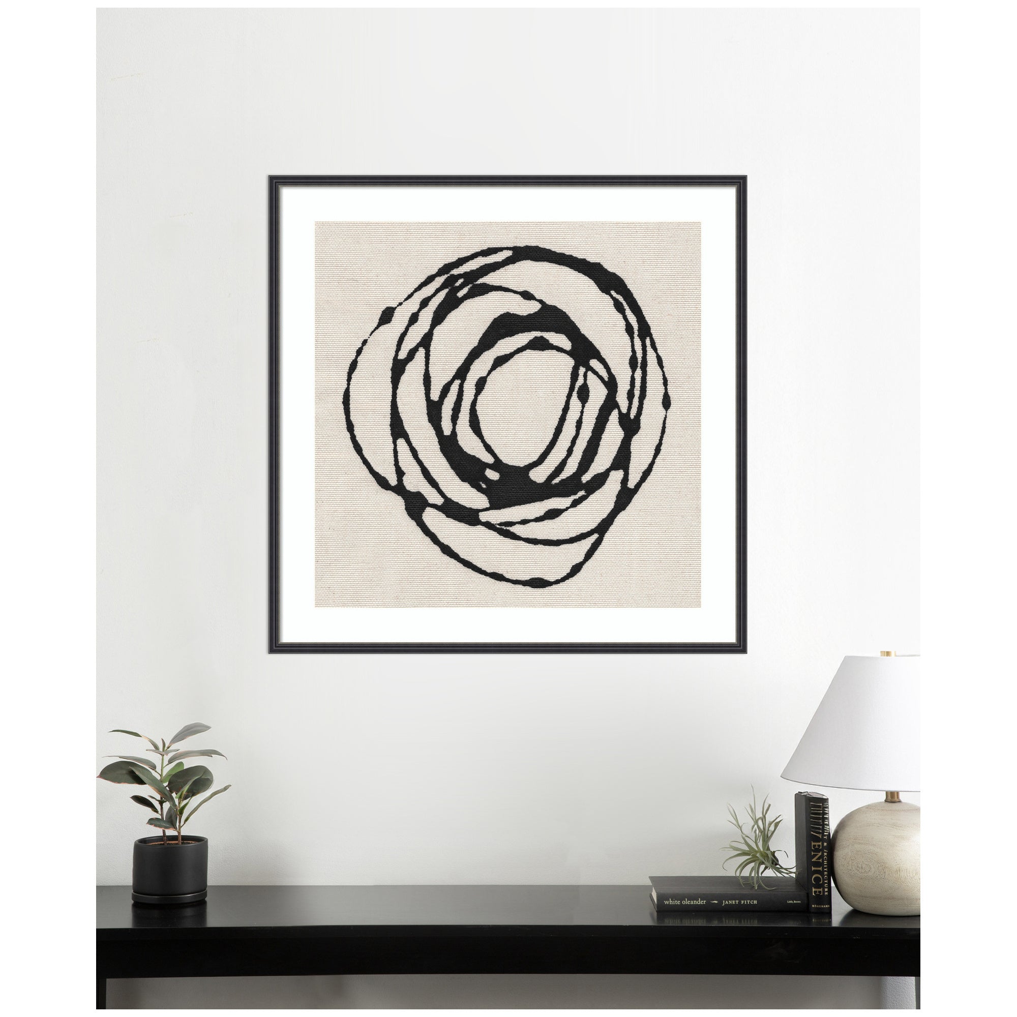 Framed Art Flowing Circle Abstract by The Creative Bunch Studio