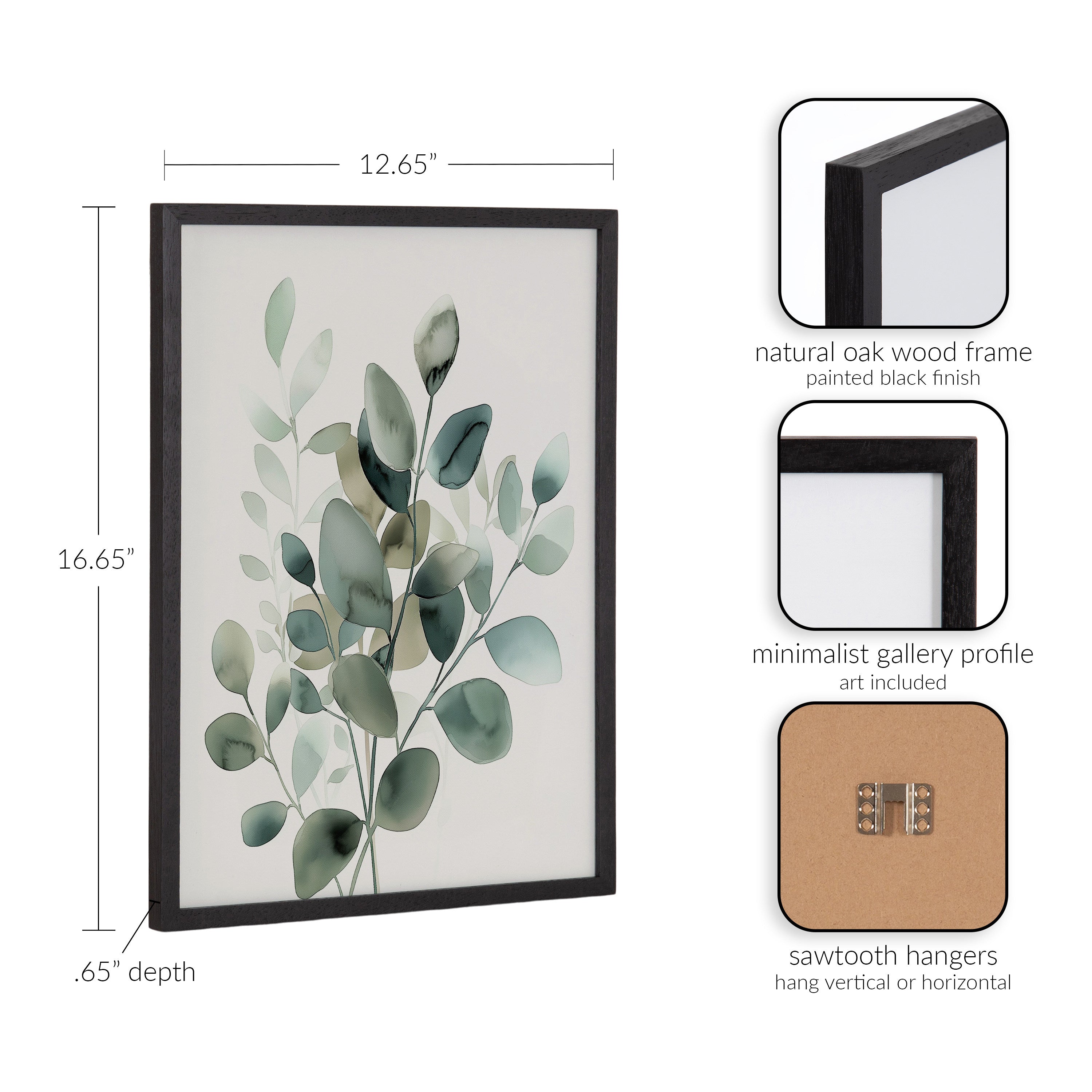 Gallery Modern Minimalist Botanical Watercolor in Muted Teal Print by The Creative Bunch Studio