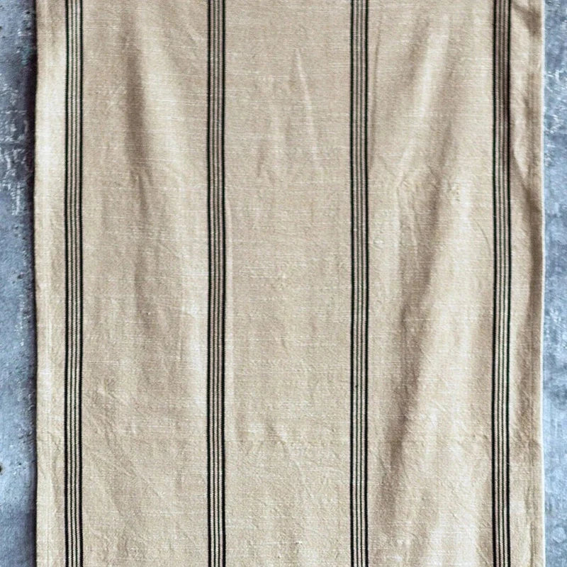 Cotton Black and Beige Striped Runner