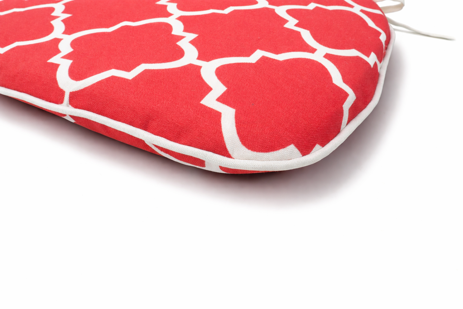 Outdoor Chair Cushions with Straps - Set of 4, Plaid Red