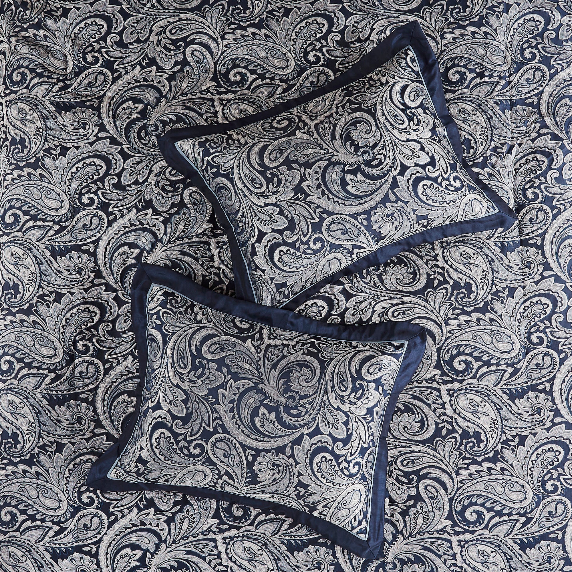 12 Piece Comforter Set with Cotton Bed Sheets Navy Cal King