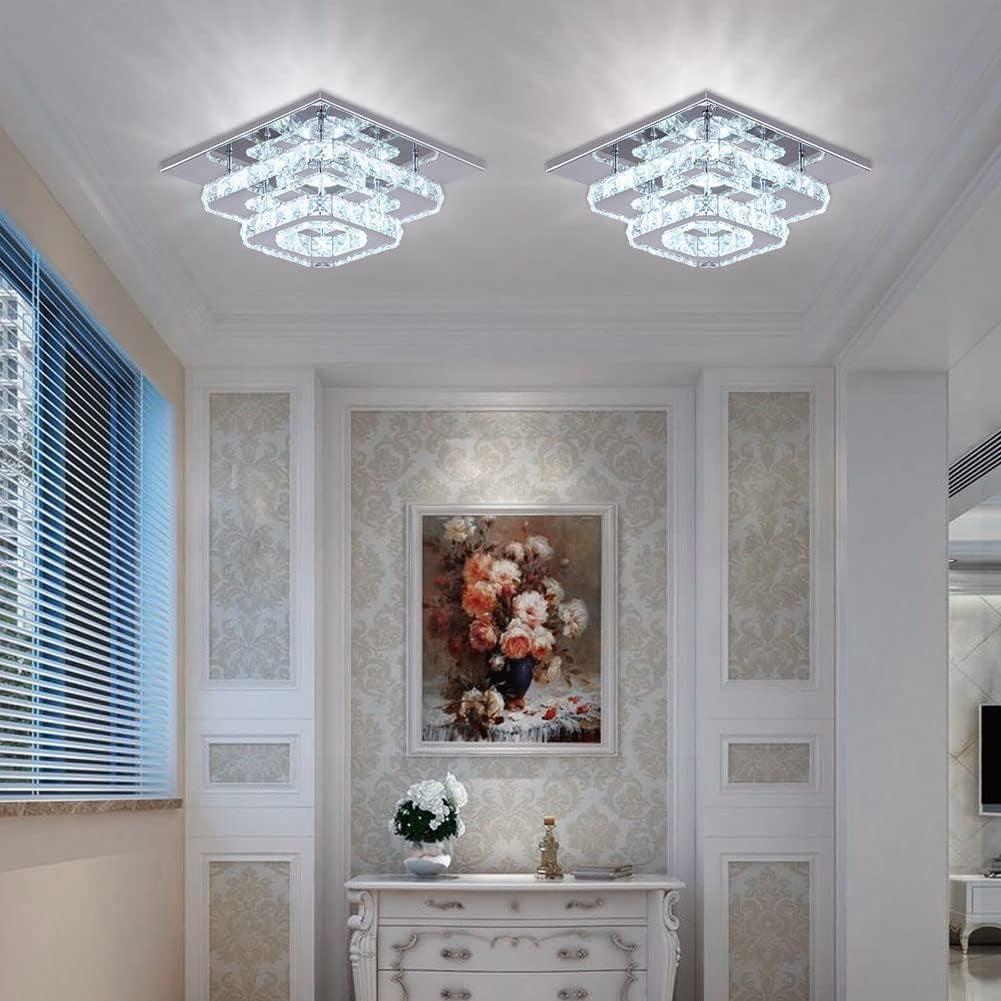 Crystal Square LED Ceiling Light 2 Layer Flush Mount-2