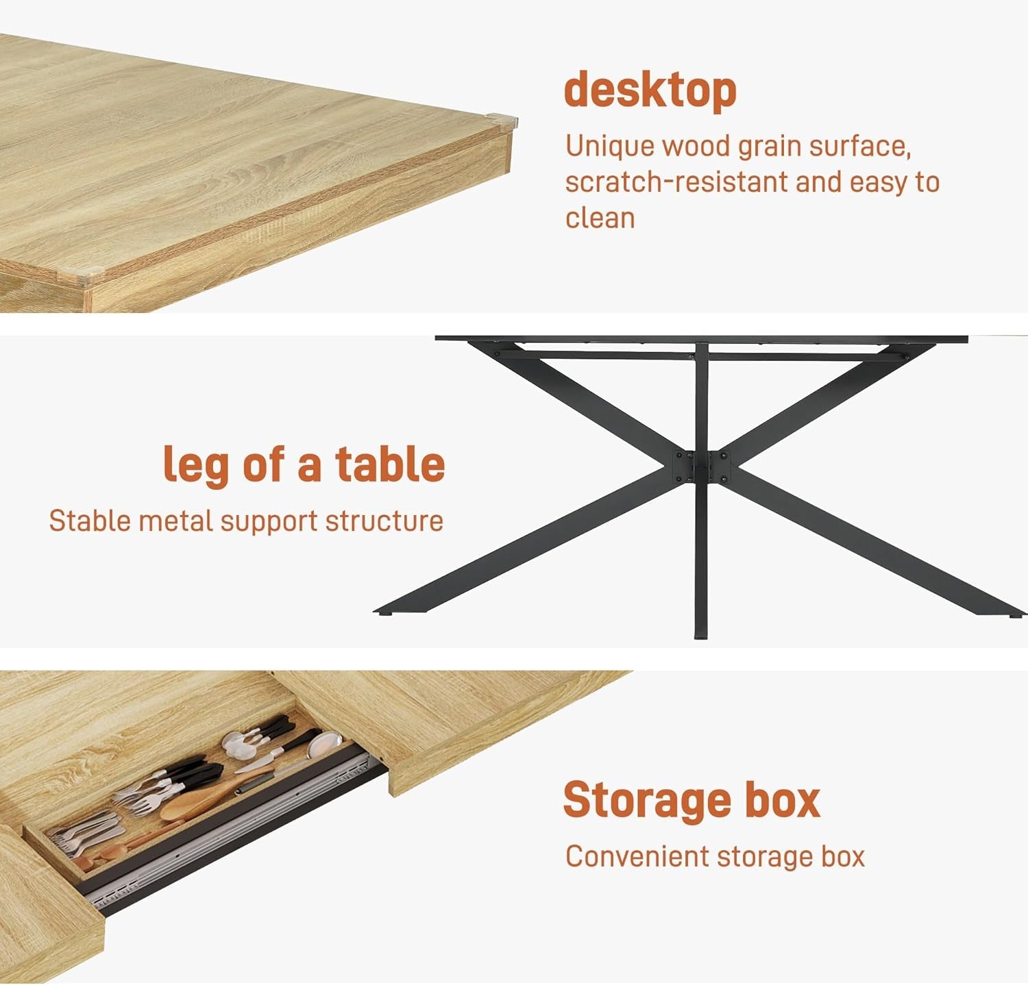 Extendable Oak Rectangular Dining Table For 6 To 8