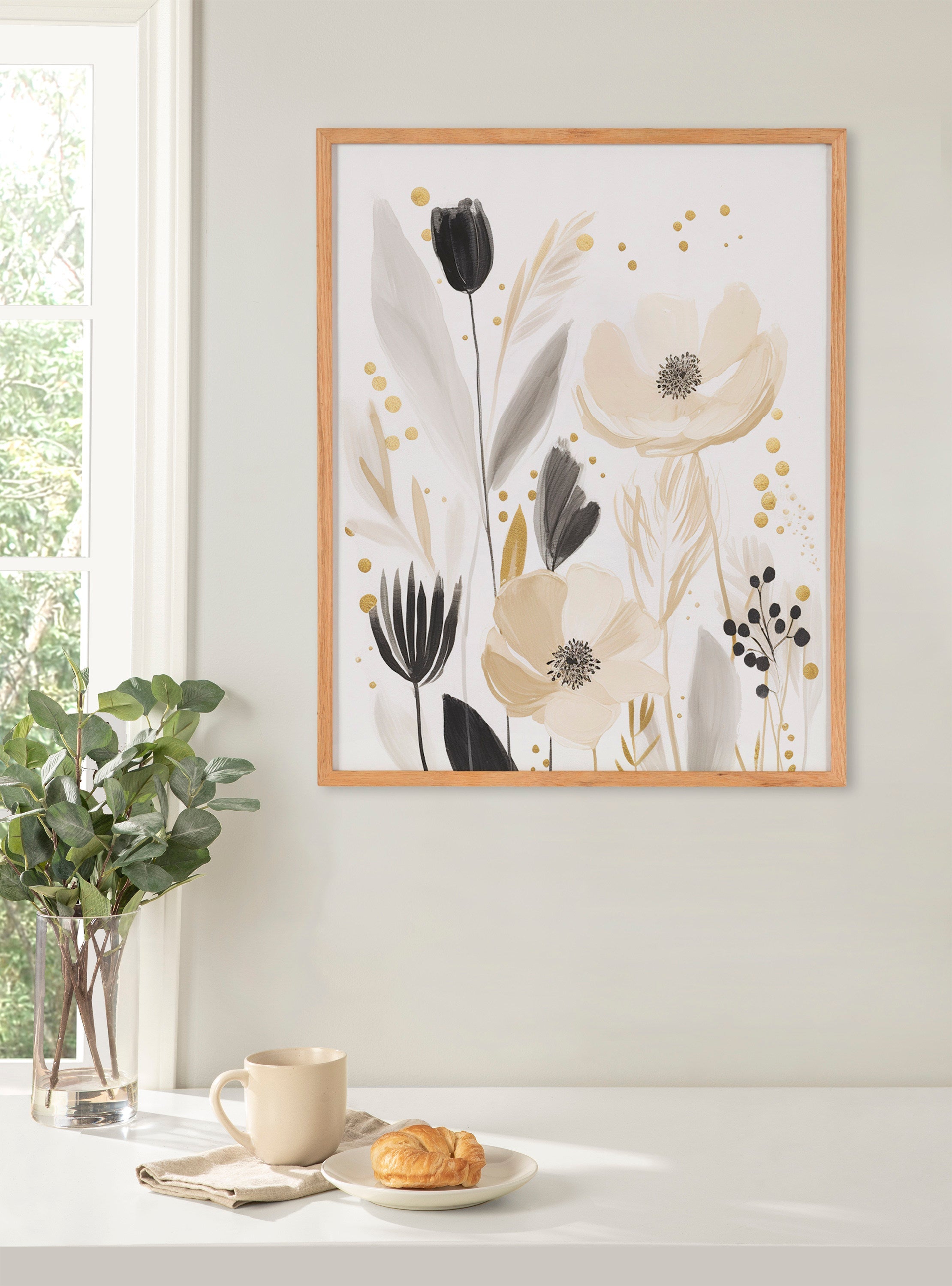 Gallery Modern Muted Cottage Floral Abstract Print by The Creative Bunch Studio