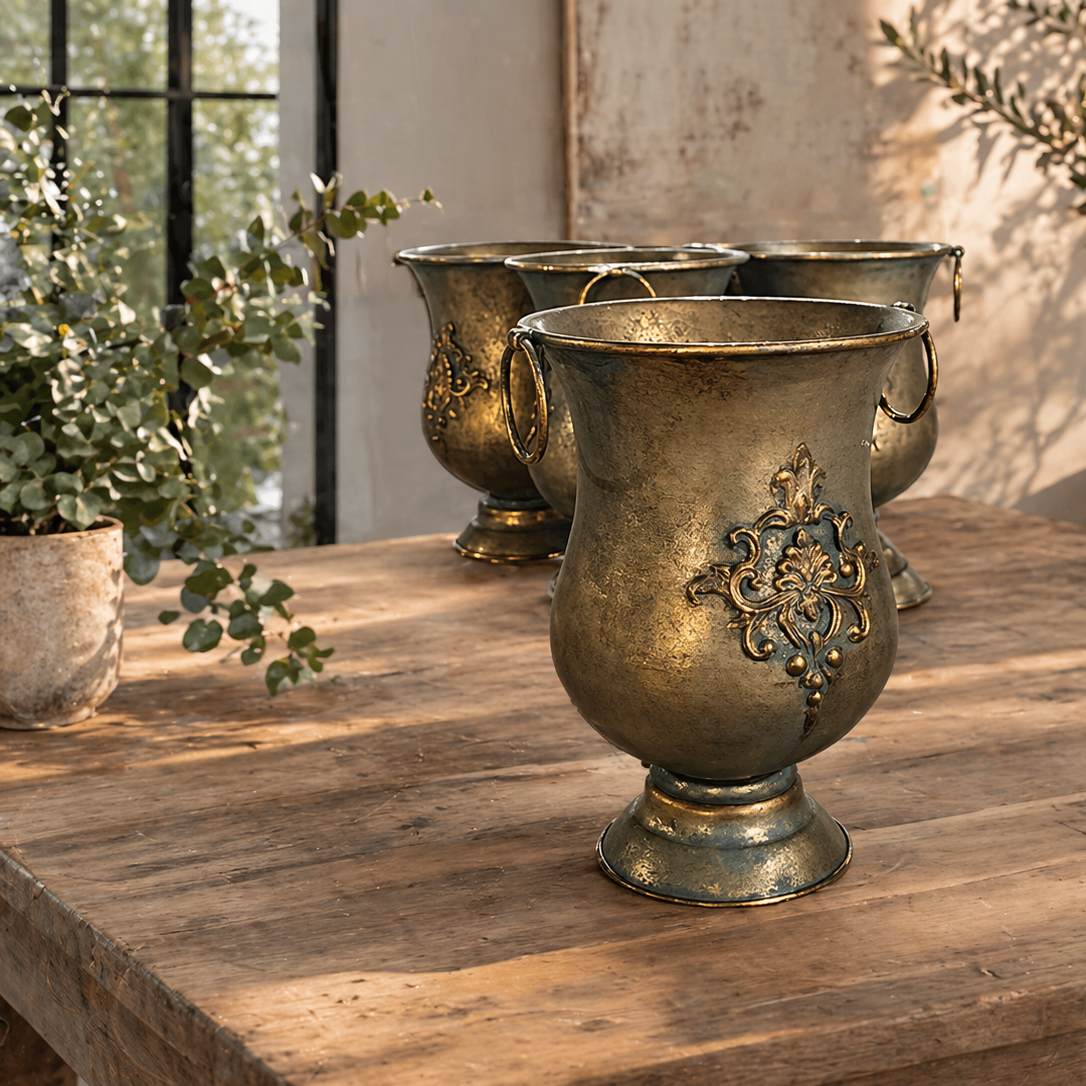 Decorative Iron Urn Planter