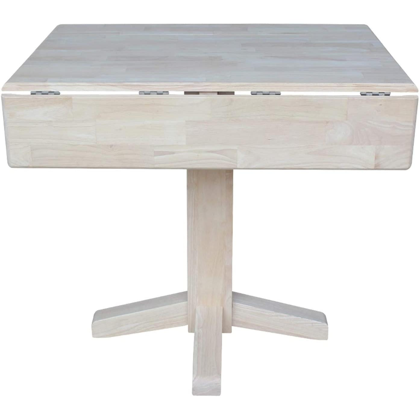 Square Dual Drop Leaf Dining Table With Butcher Block Top