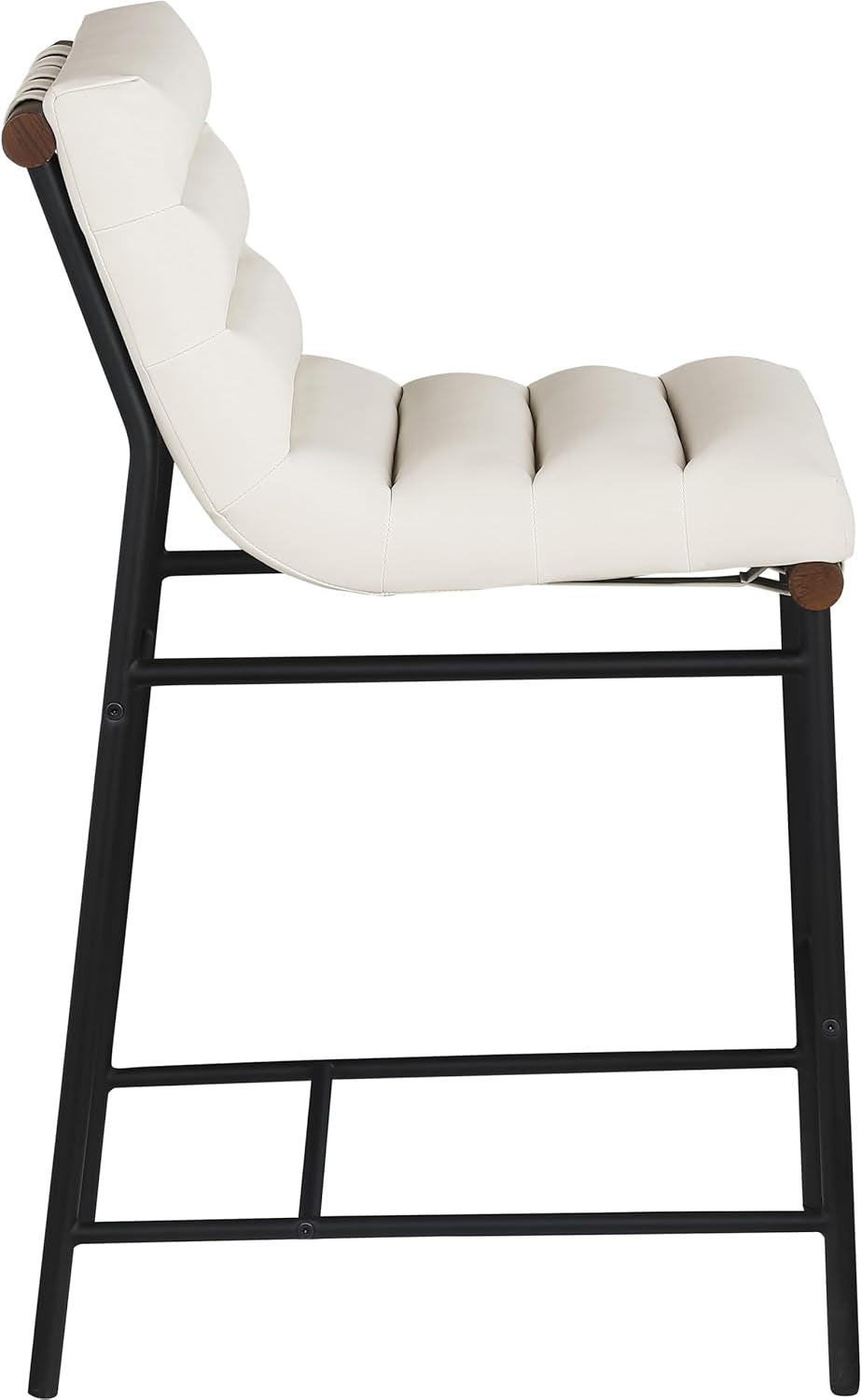 Burke 813Cream Contemporary Counter Stool Cream Matte Black Frame