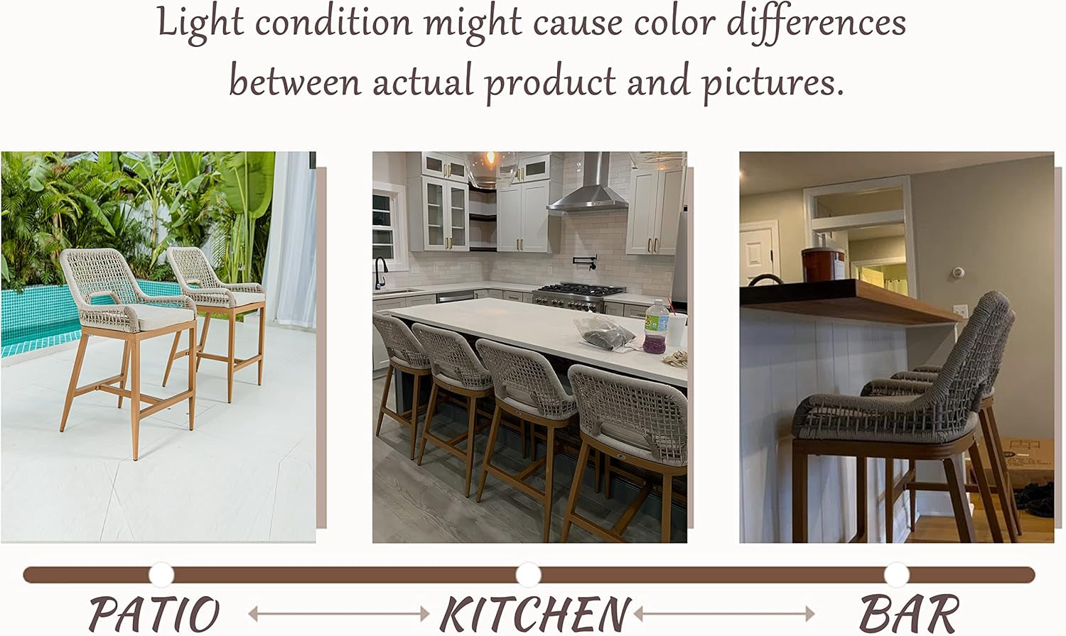 Counter Height Bar Stools With Backrest Set of 4 Rattan