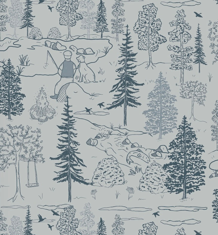 Milton Wallpaper by Painted Hawk Design