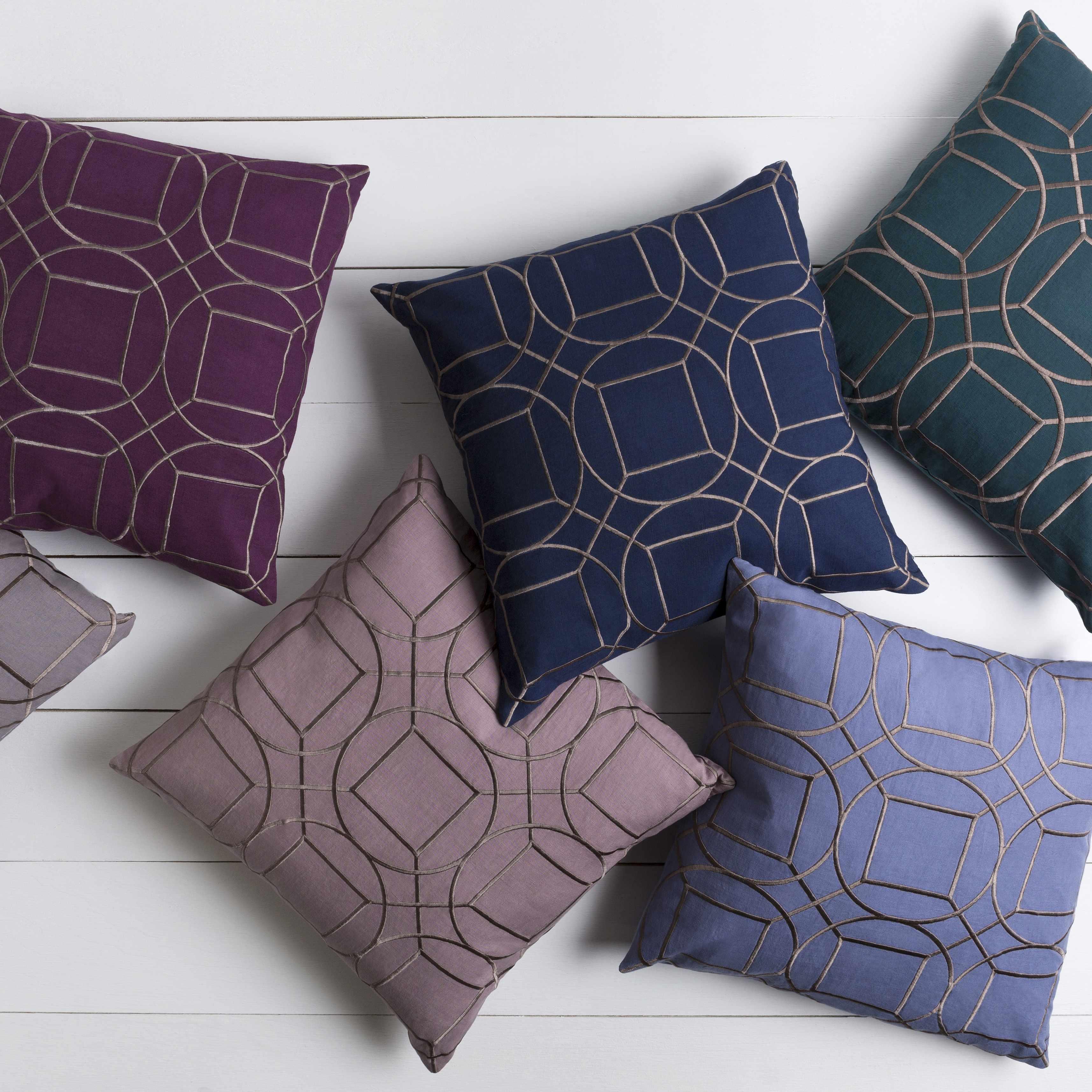 Keresley Blue Geometric Pattern Throw Pillow - Clearance - PRHOMZ