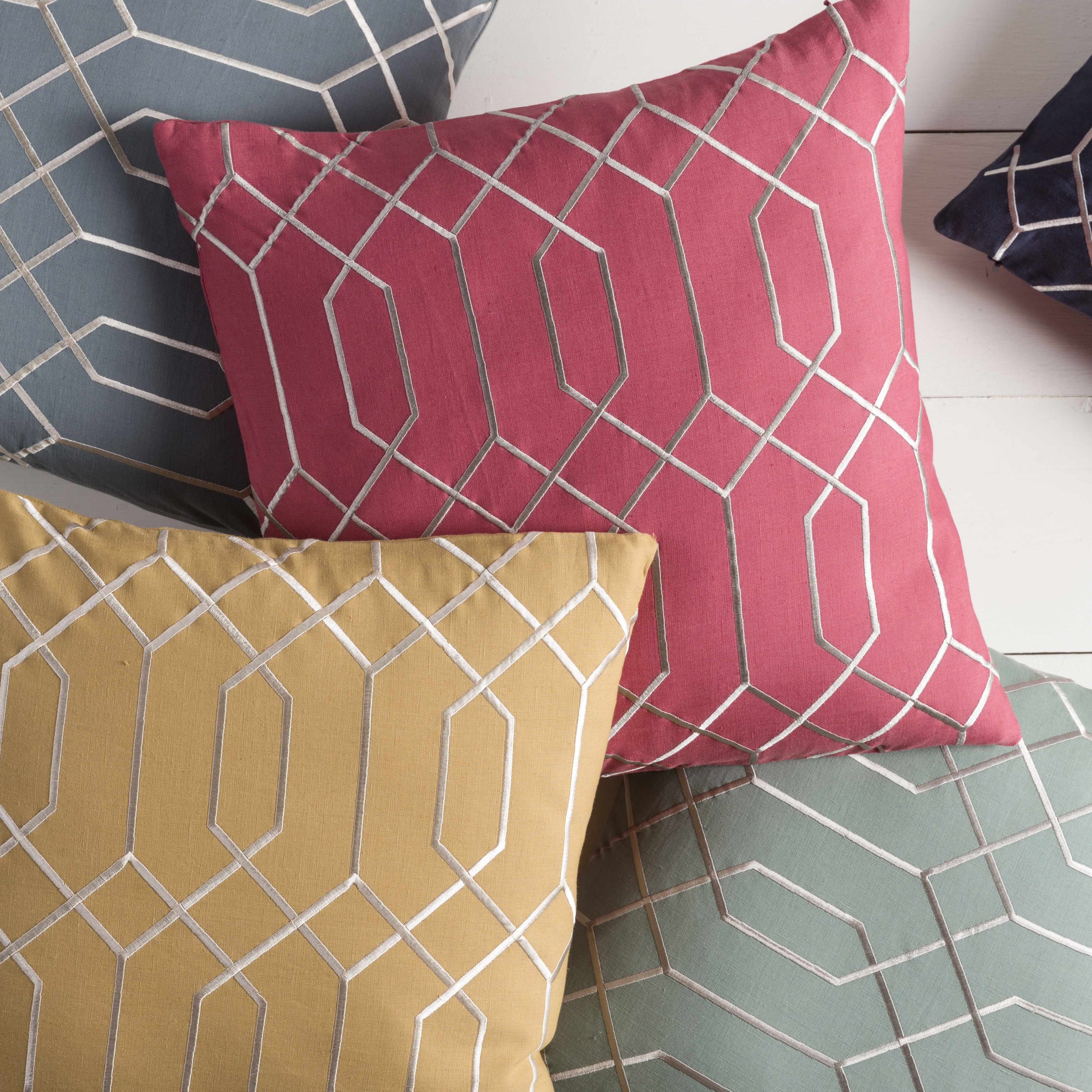 Rasmussen Pink Geometric Square Accent Pillow - Clearance-1