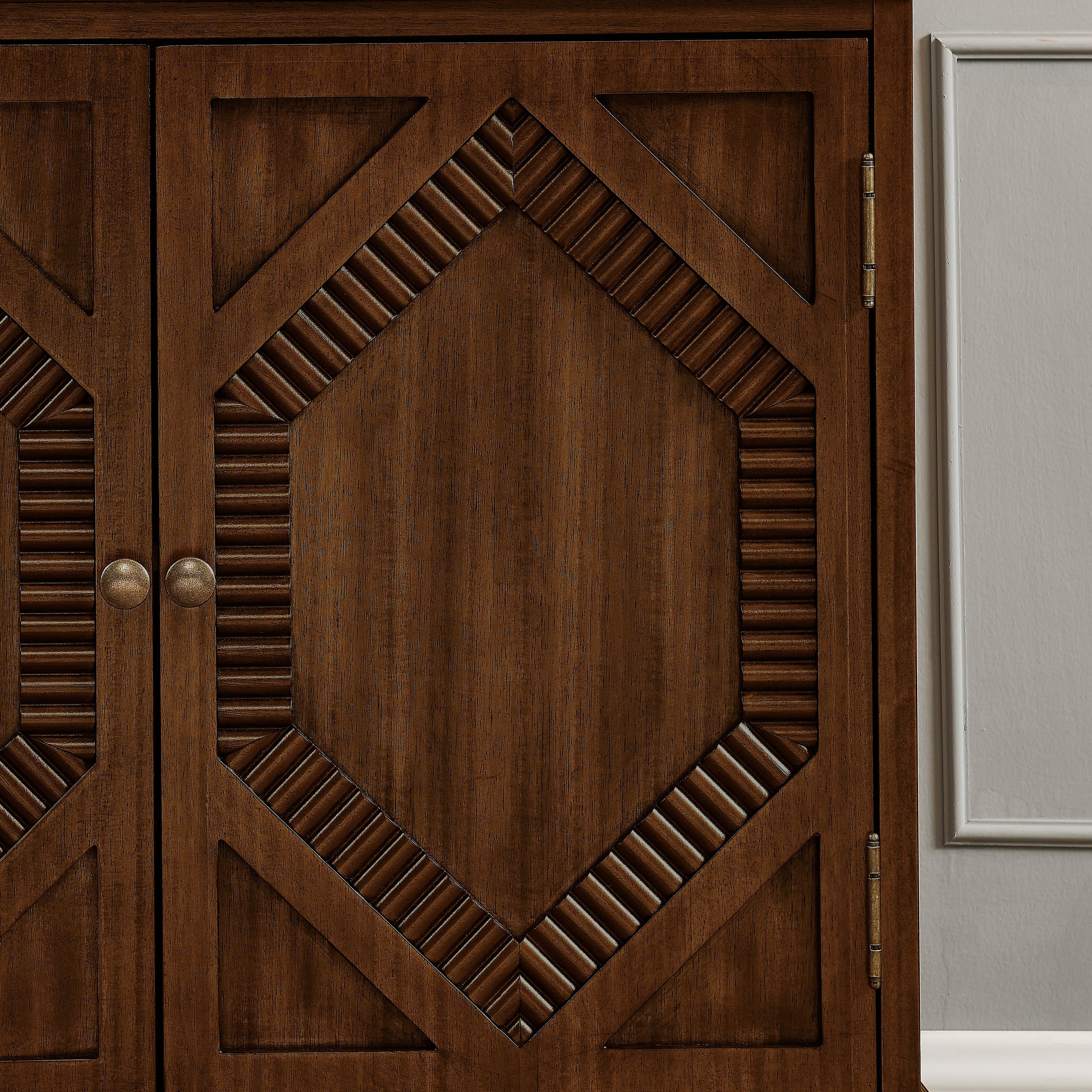 33.6' Retro Wooden Sideboard Buffet Cabinet with Storage