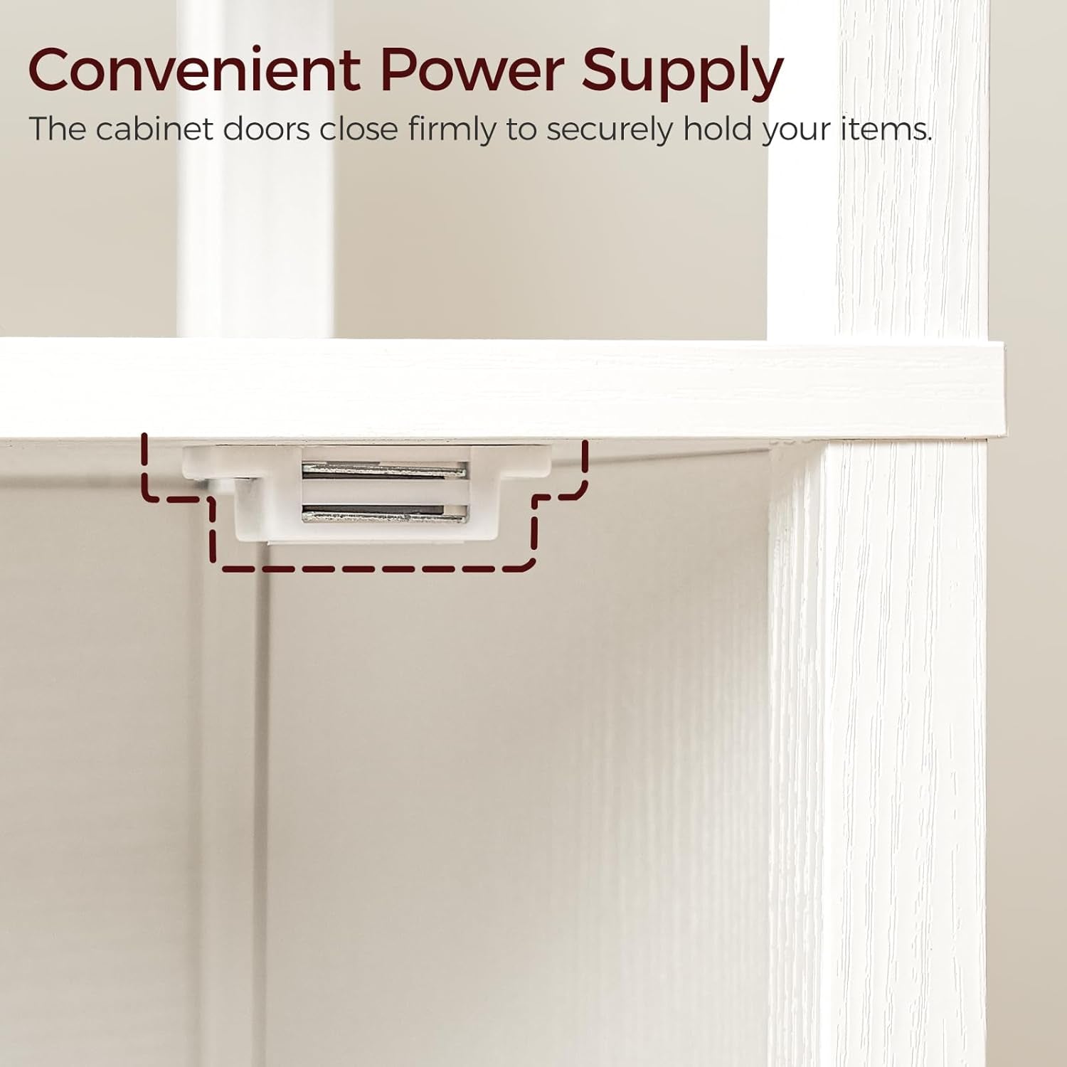 White Farmhouse Bedside Nightstand With USB Type C Ports