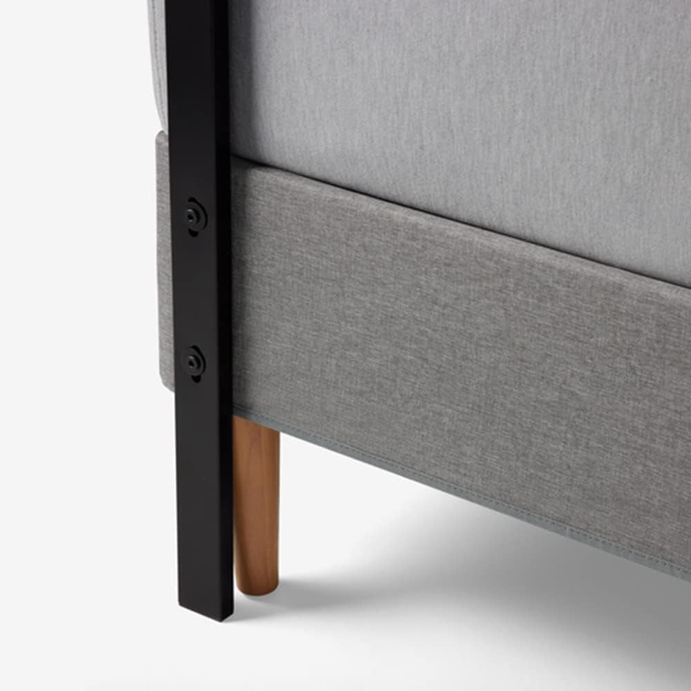 Charcoal Upholstered King Size Bed Frame with Legs