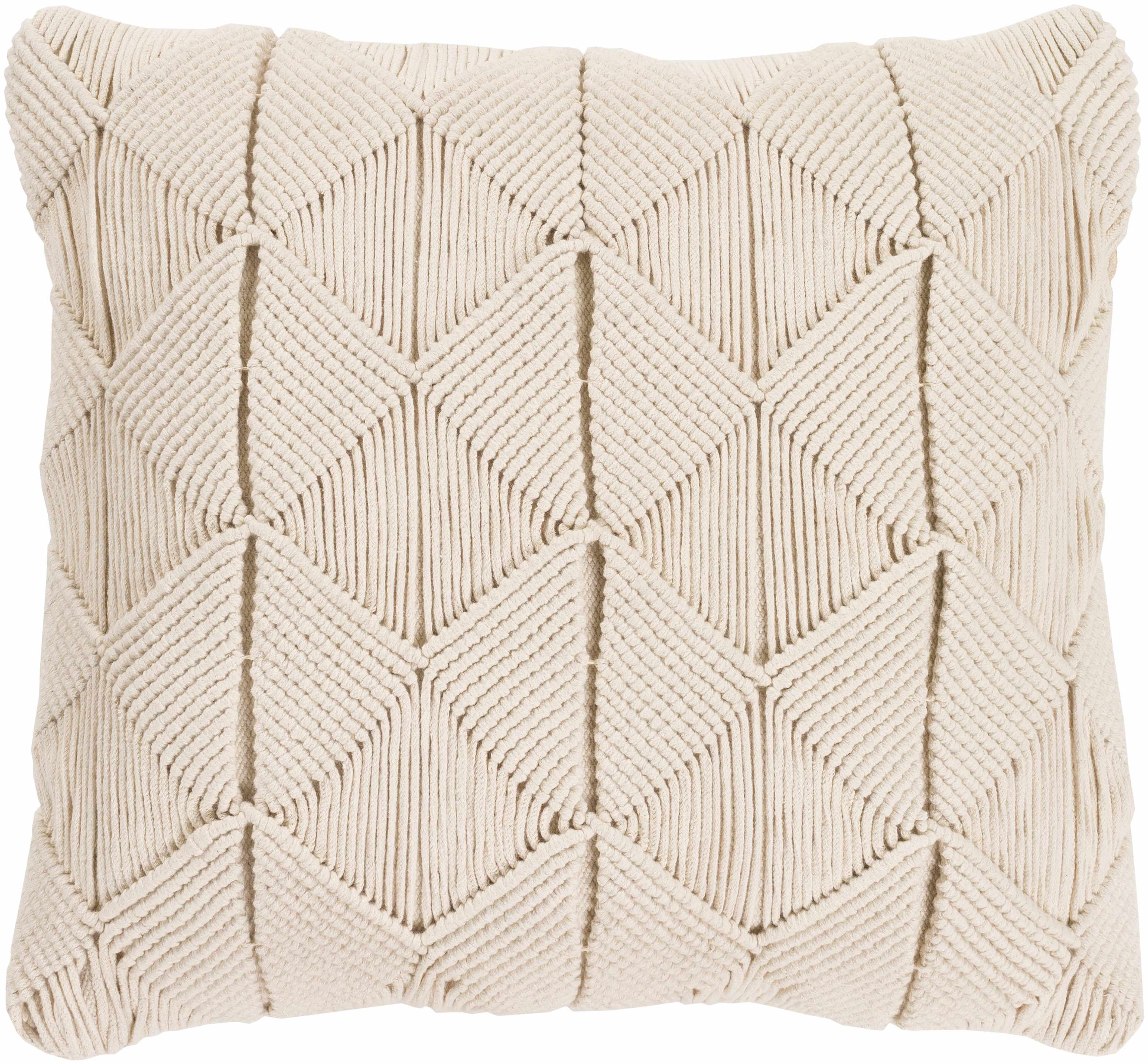 Bandon Cream Square Throw Pillow-0