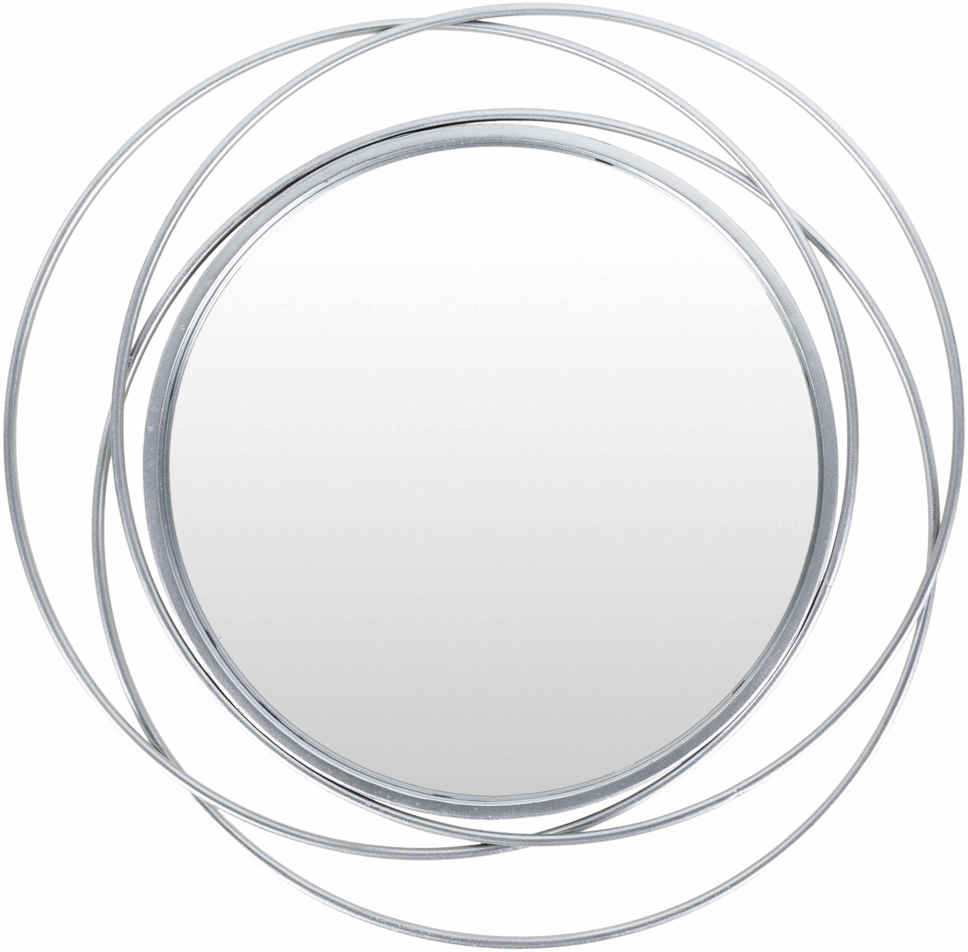 Basay Round Silver Gray Mirror - PRHOMZ