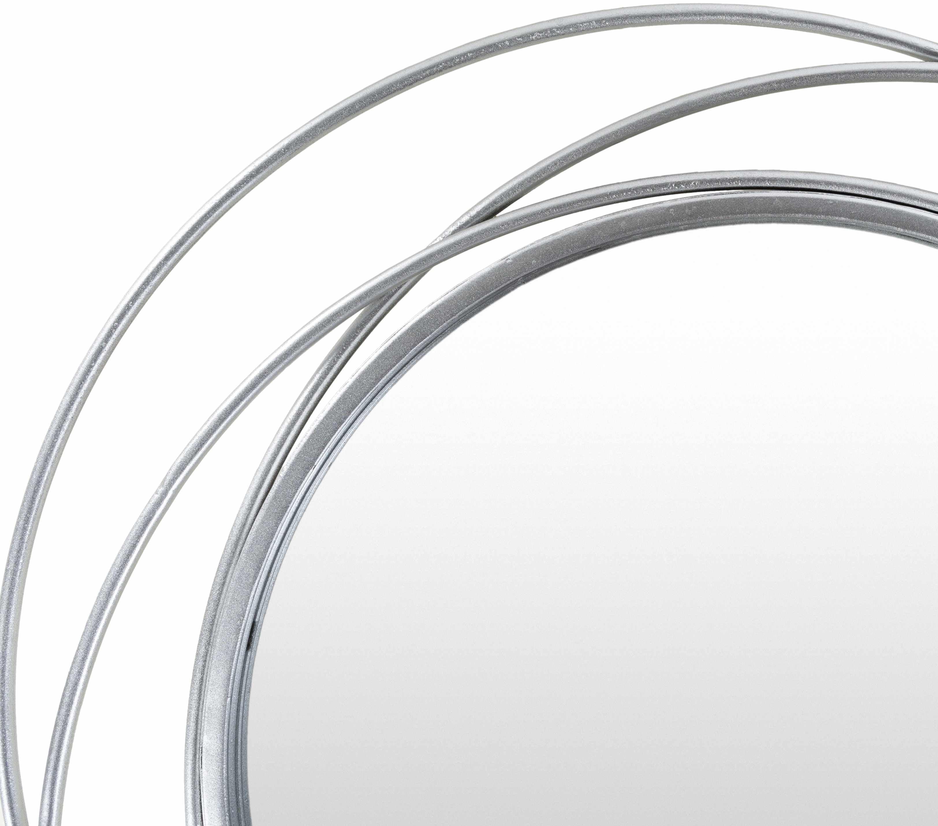 Basay Round Silver Gray Mirror - PRHOMZ