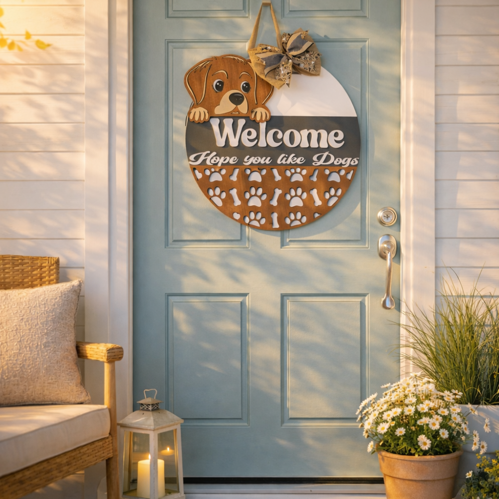 Dog Welcome Door Hanger – Hope You Like Dogs