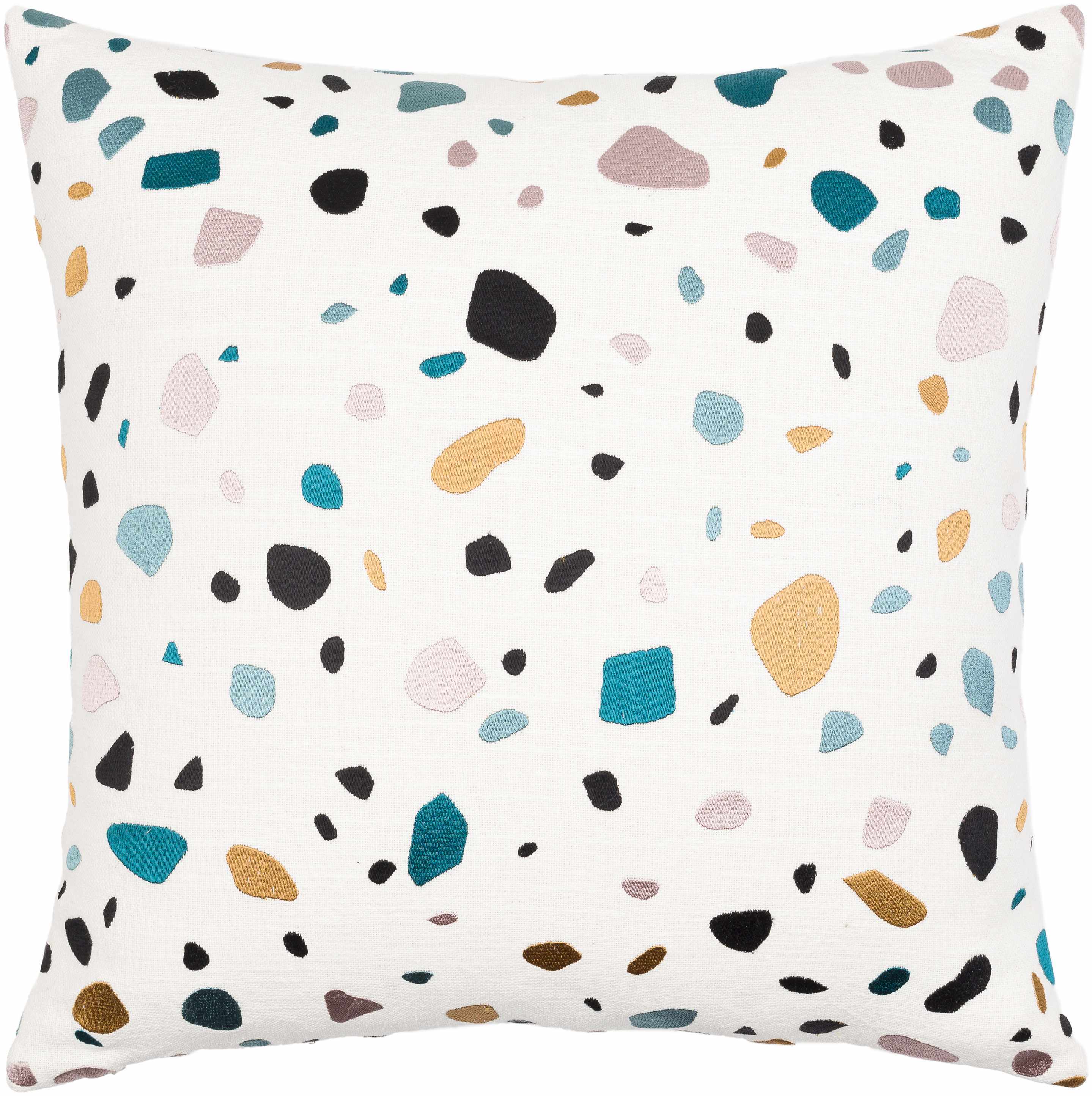 Basista White Terrazzo Pattern Accent Pillow - Clearance-0
