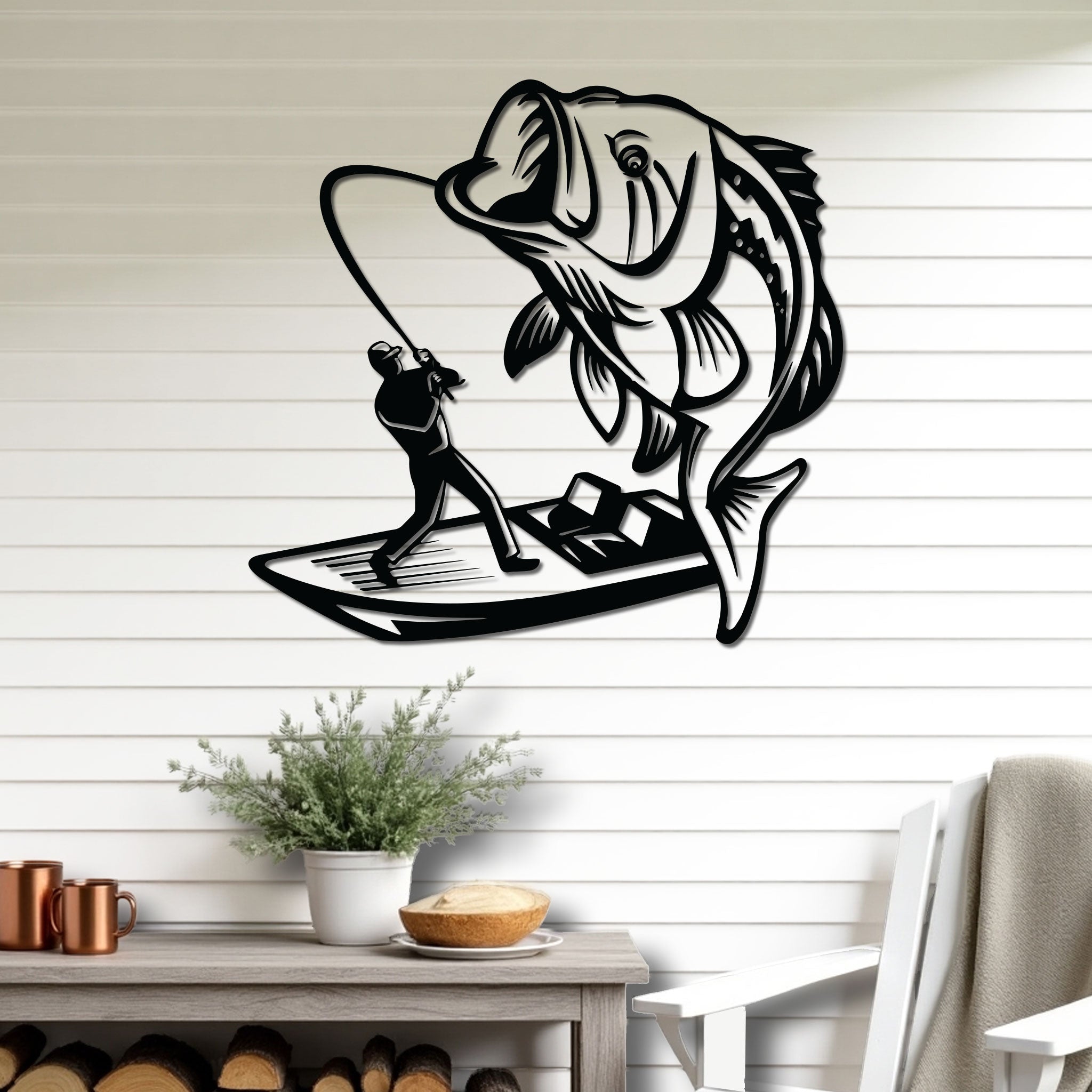 Bass Fishing On a Boat Sign-0