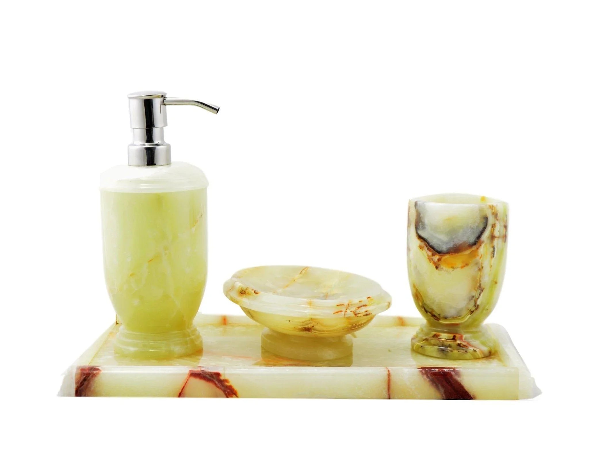 Bathroom Tumbler of Pistachio Onyx