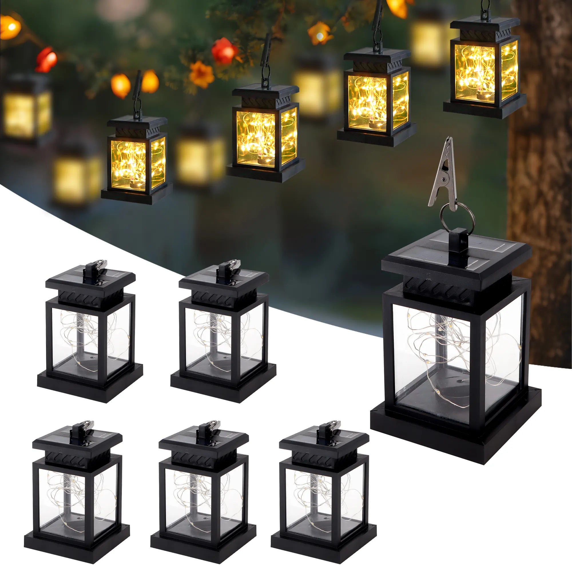 Set of 6 Solar Lantern Lights-4
