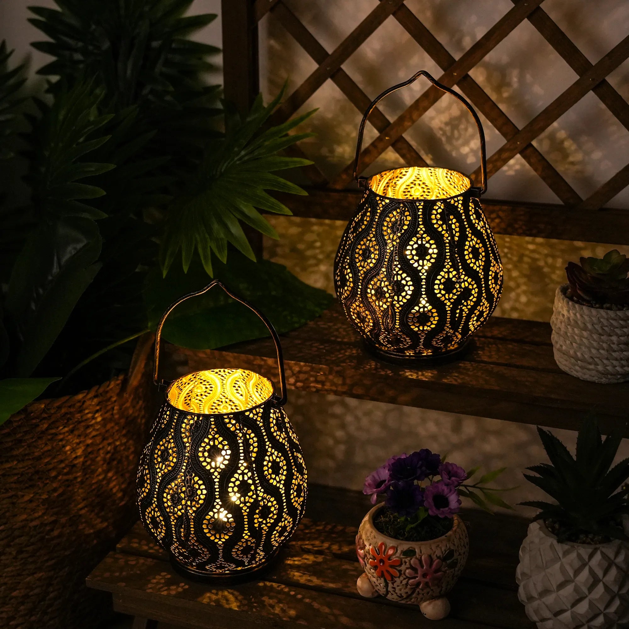 8'' High Battery Powered Cordless Lamp Metal Table Lamps-3