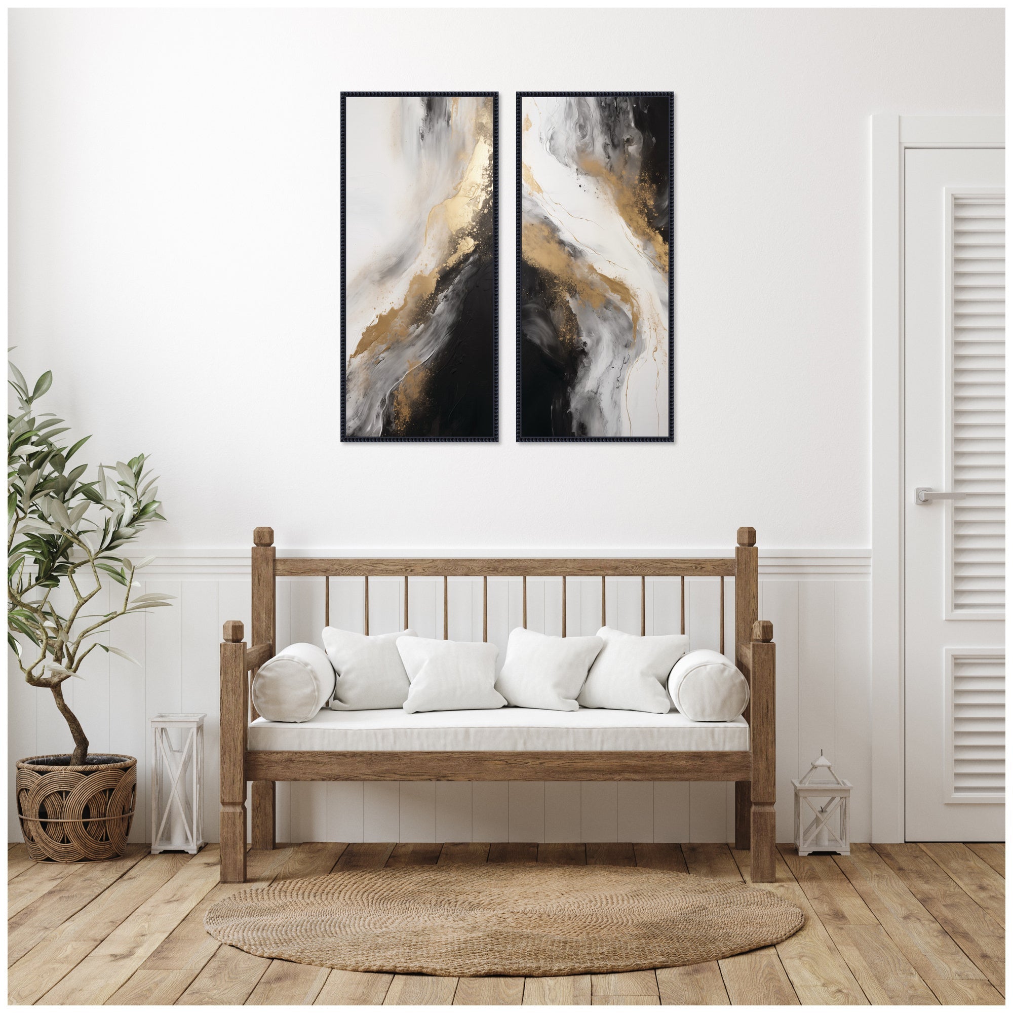Luxe Drift 2 Piece Framed Canvas Wall Art Set by The Creative Bunch Studio