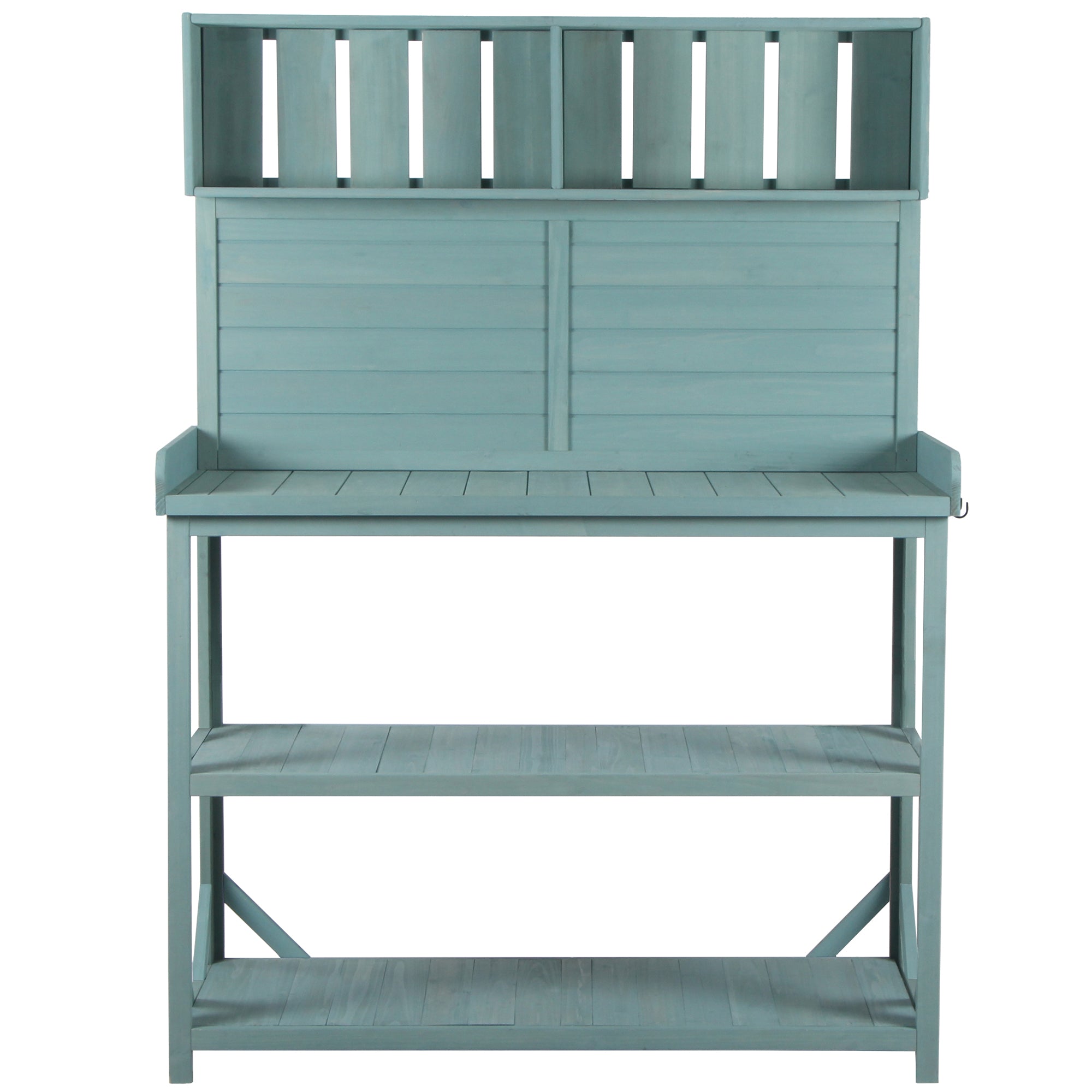 TOPMAX 65" Large Wooden Farmhouse Rustic Outdoor Potting Bench Table