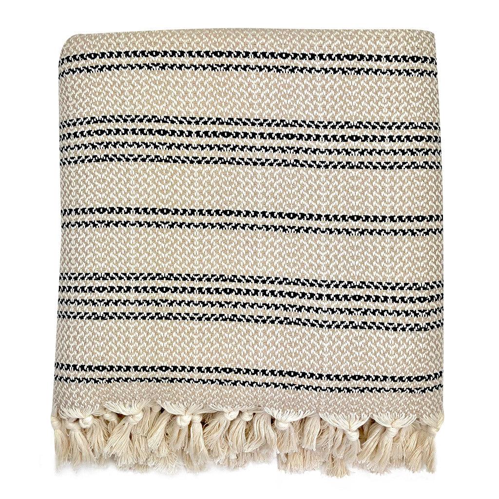 Woven Stripe Turkish Throw - PRHOMZ
