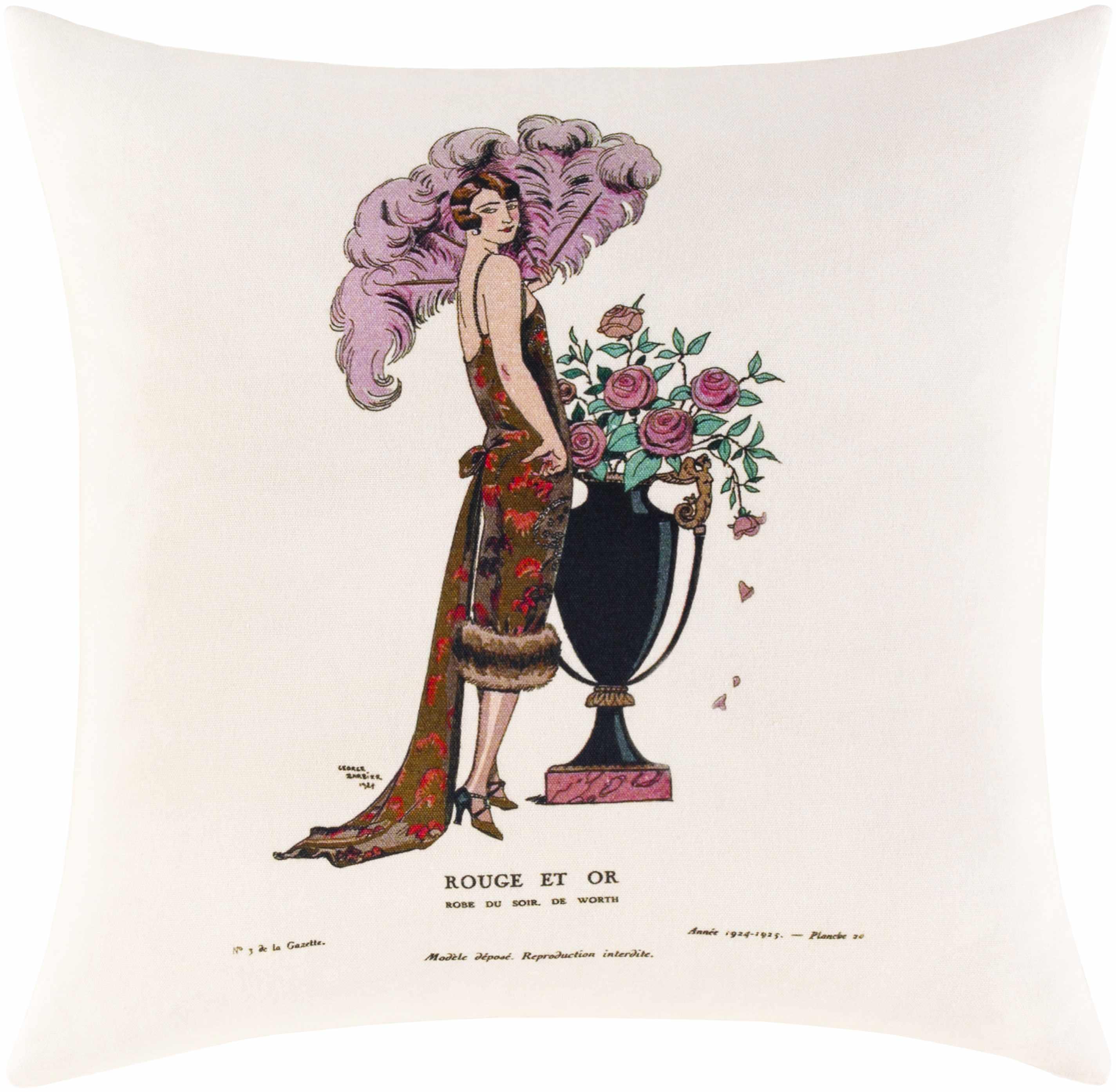 Belcourt Art Deco Woman Throw Pillow - Clearance - PRHOMZ