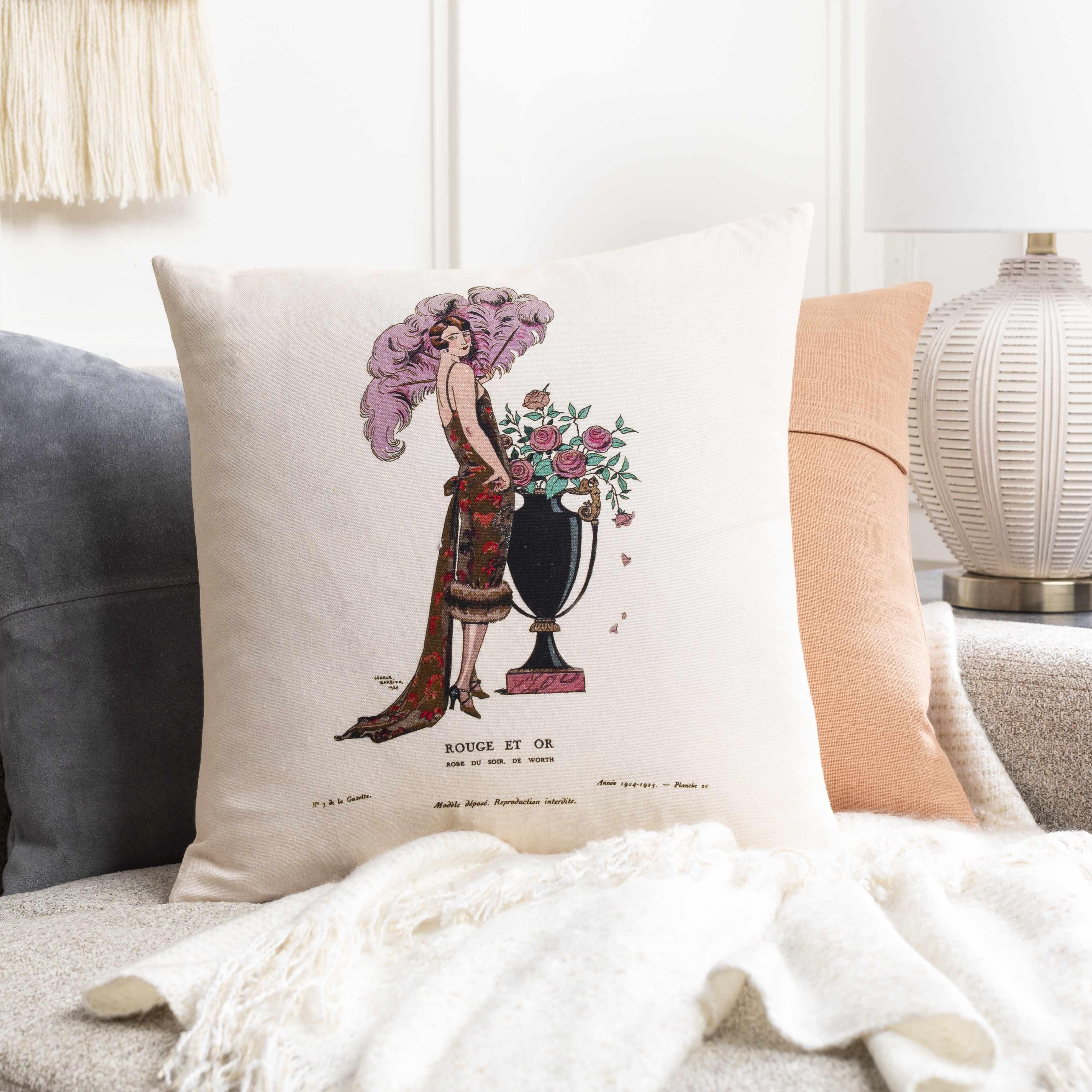 Belcourt Art Deco Woman Throw Pillow - Clearance - PRHOMZ