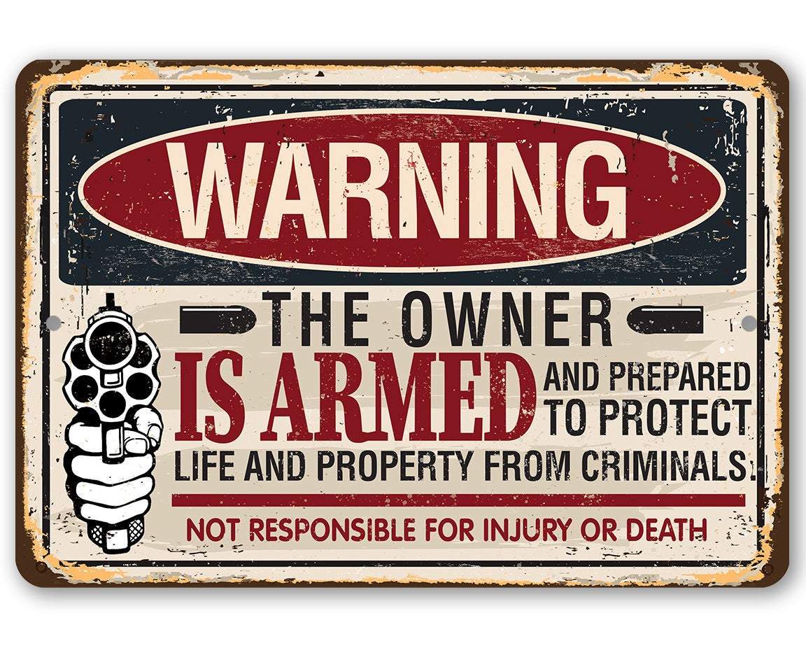 Beware Property Protected - Metal Sign