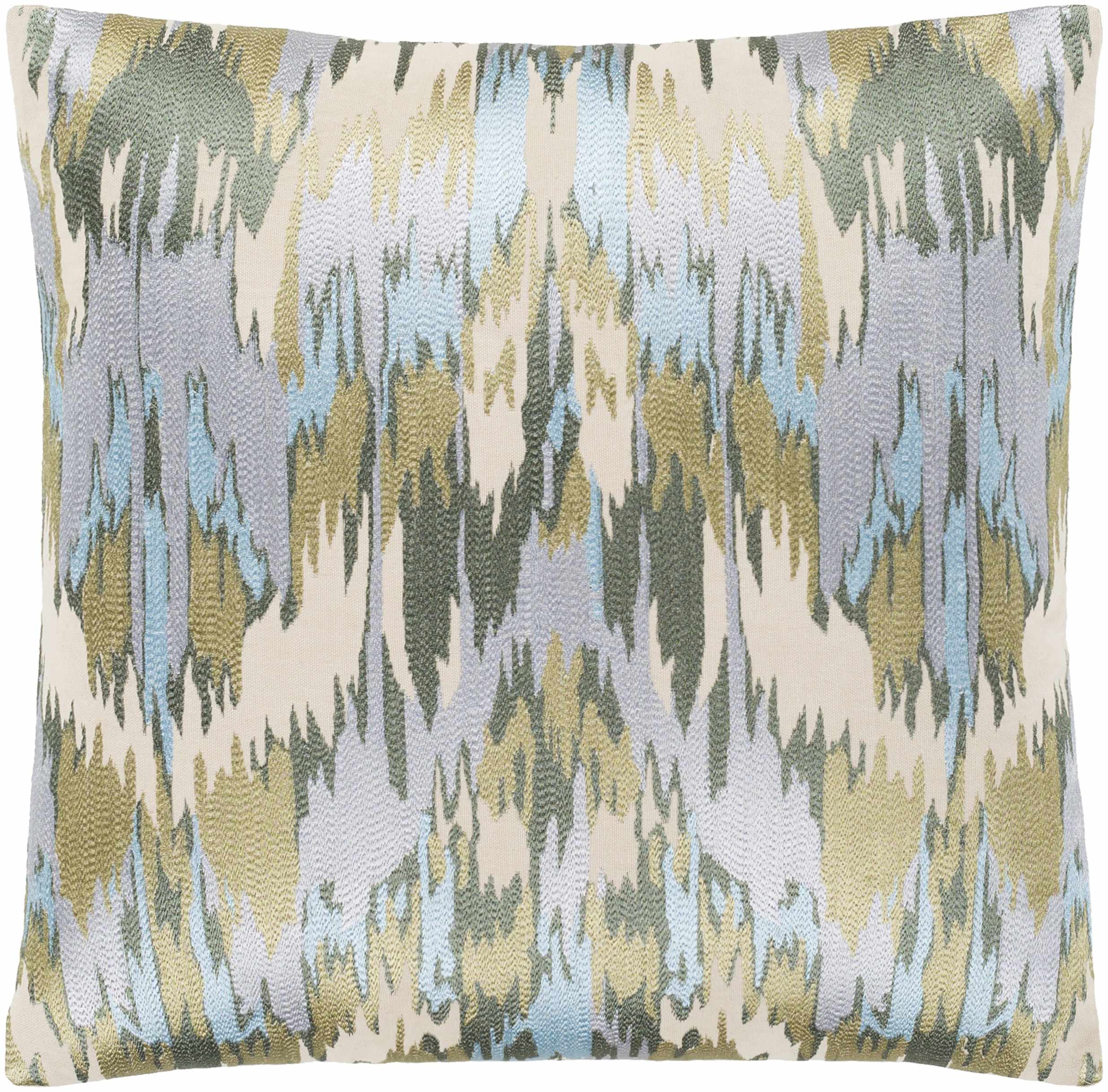 Biggar Blue & Green Abstract Throw Pillow-0