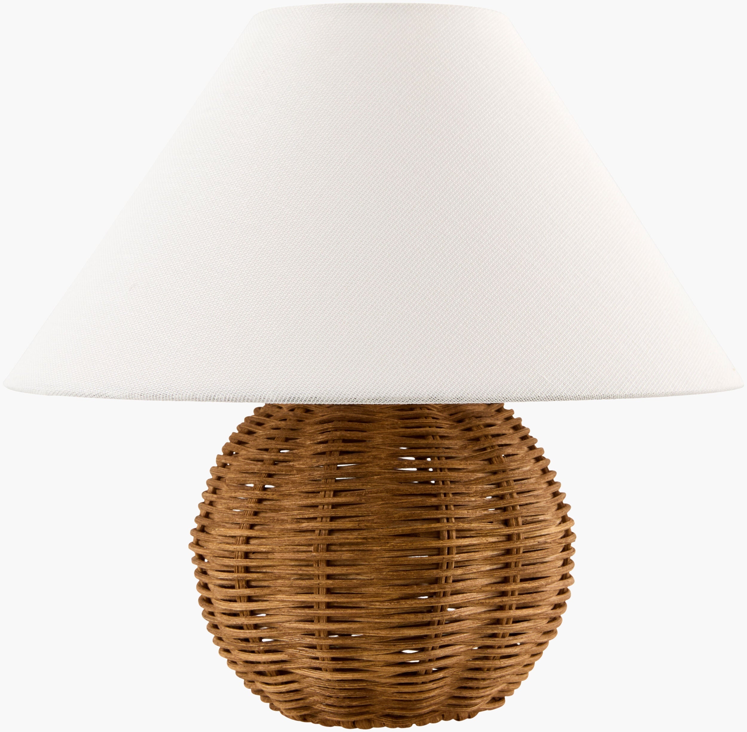 Orange Contemporary Table Lamp with rattan details for bedside or console tables-0