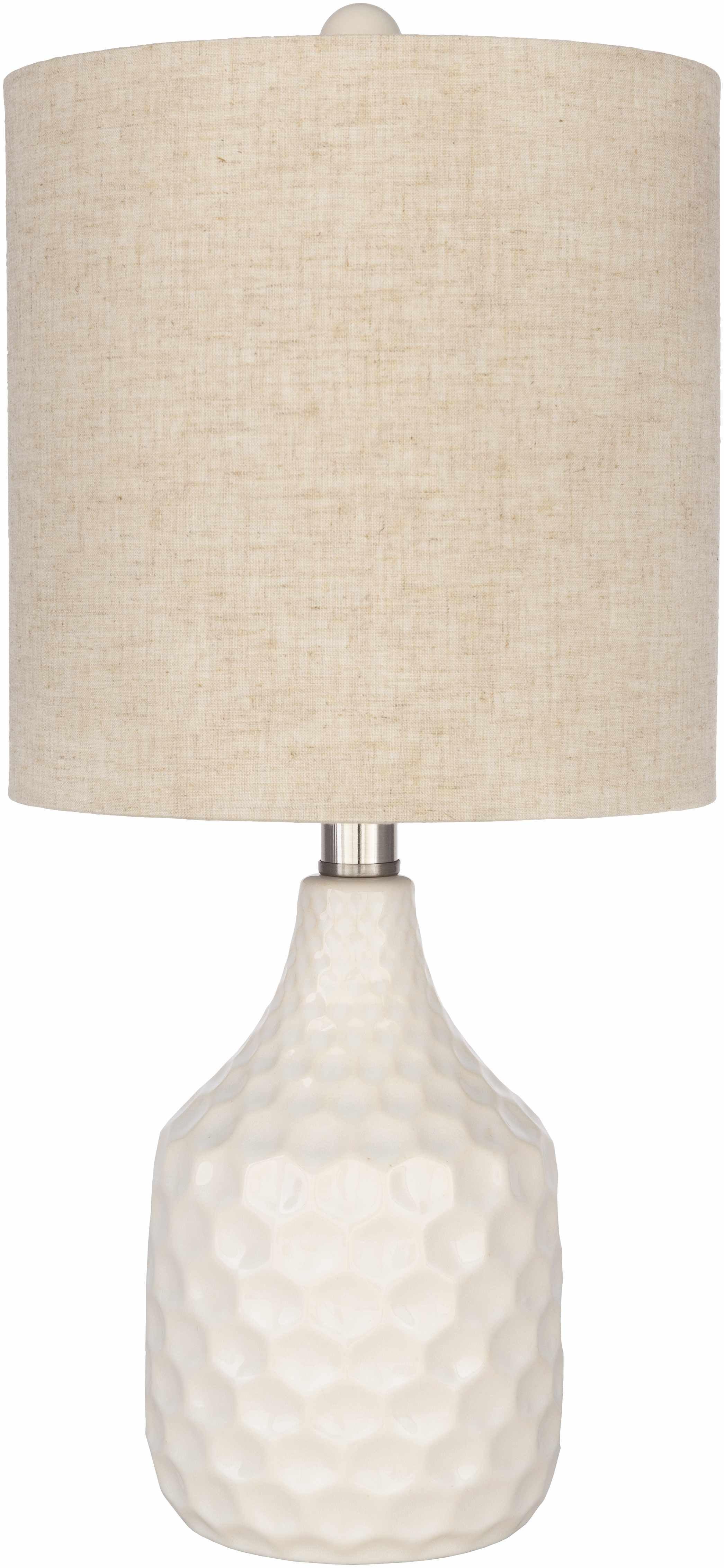 Gulmarrad Textured Ivory Ceramic Table Lamp - PRHOMZ