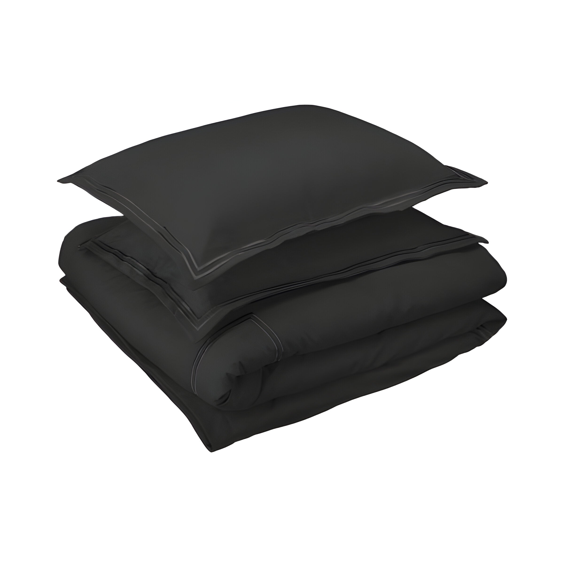 400TC Cotton Luxurious Double Embroidery Sateen Solid Duvet Cover Set