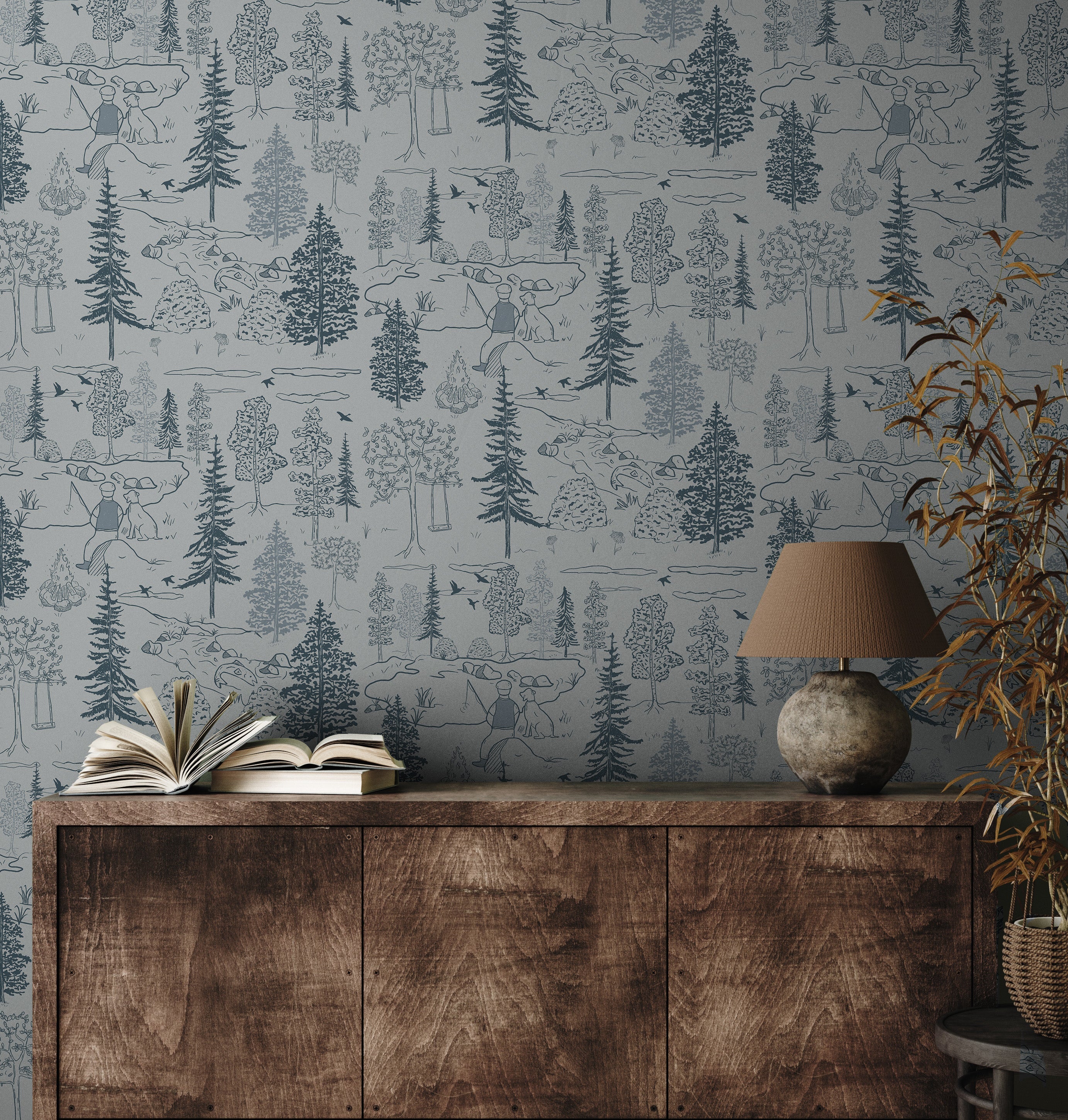 Milton Wallpaper by Painted Hawk Design