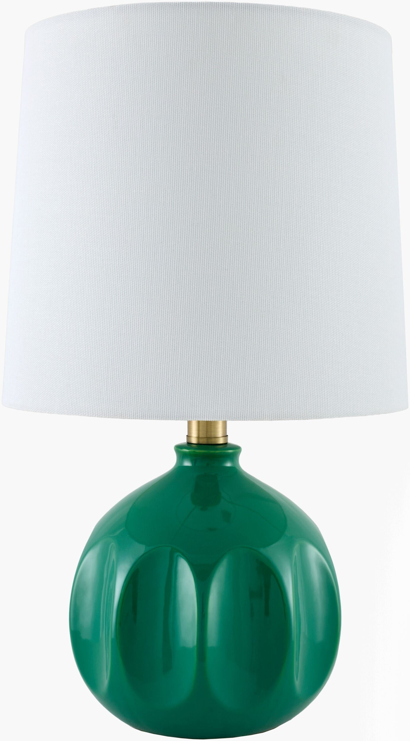 Deep Teal Modern Table Lamp with global details for bedside or console tables-0