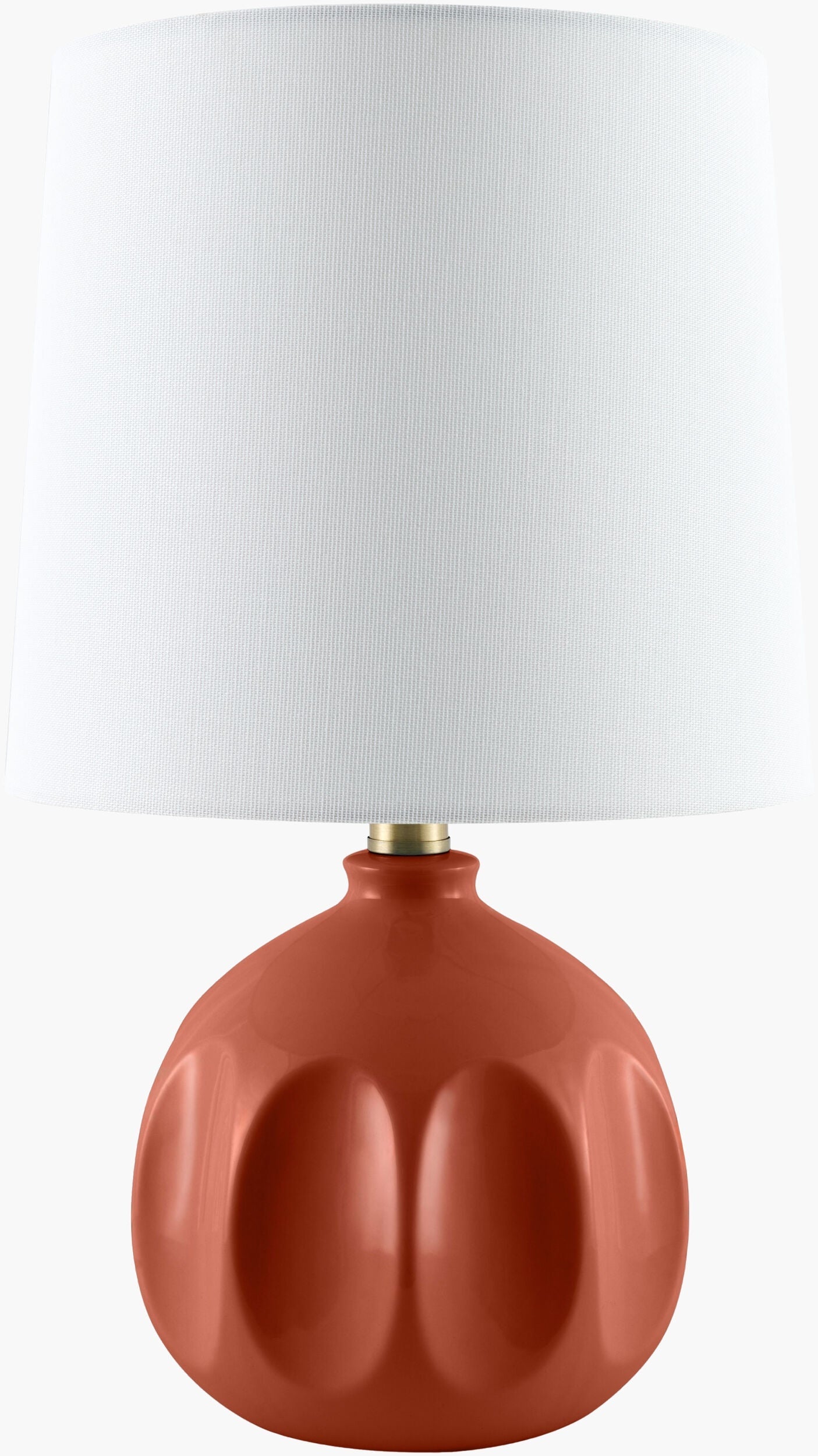 Brick Red Modern Table Lamp with global details for bedside or console tables-0