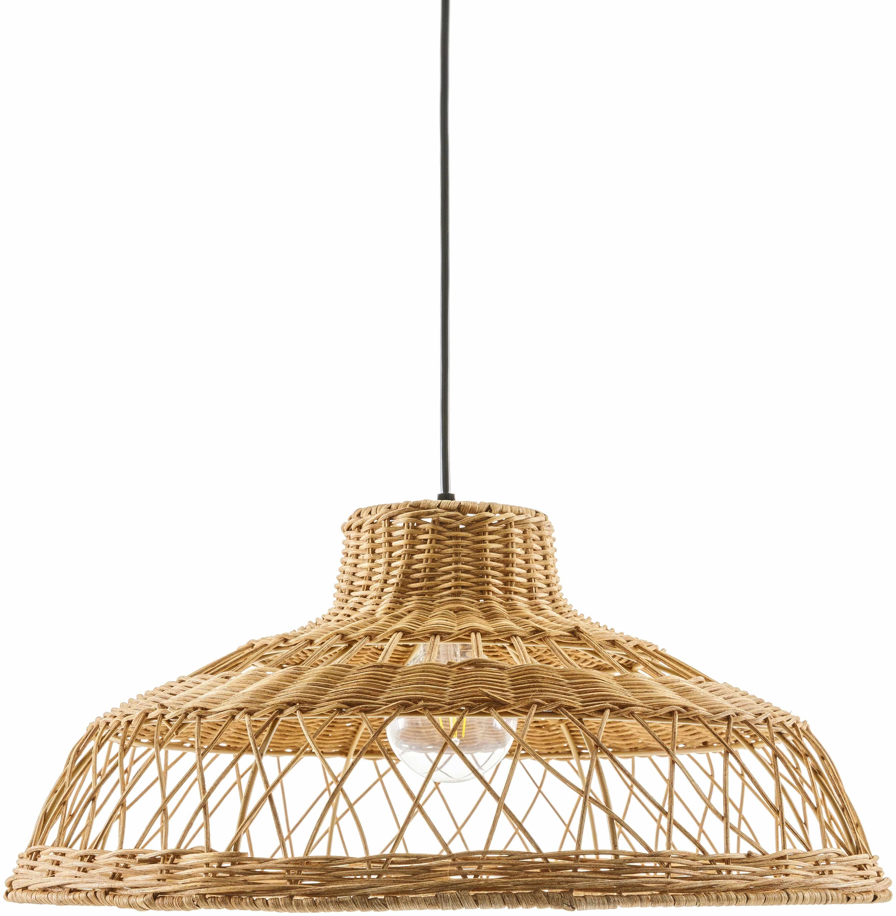 Bailleval Dark Brown Rattan Pendant - PRHOMZ