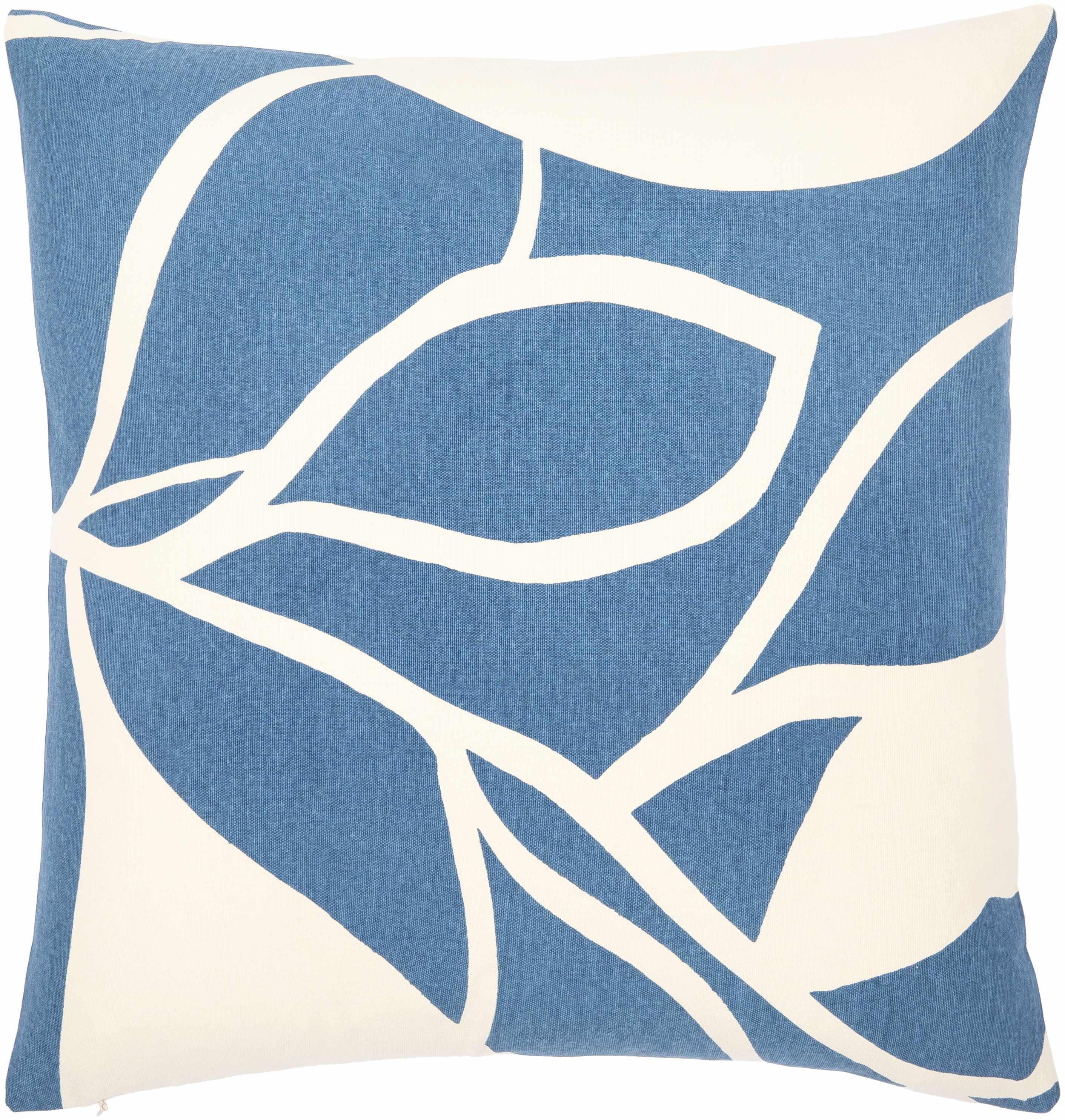 Bonnybrook Blue Leaf Pattern Accent Pillow - Clearance - PRHOMZ