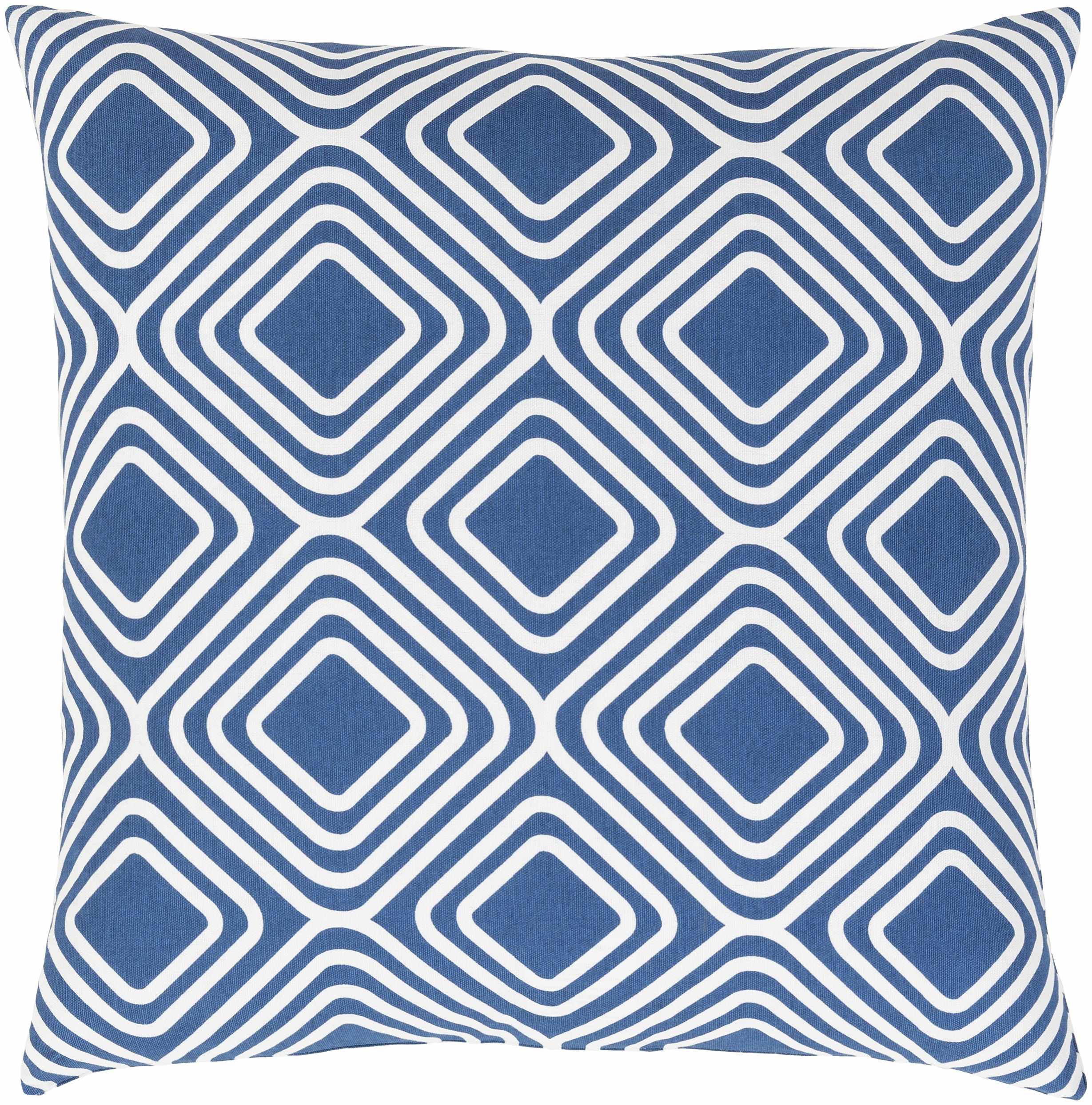 Bonnyrigg Blue Geometric Diamond Accent Pillow - Clearance-0