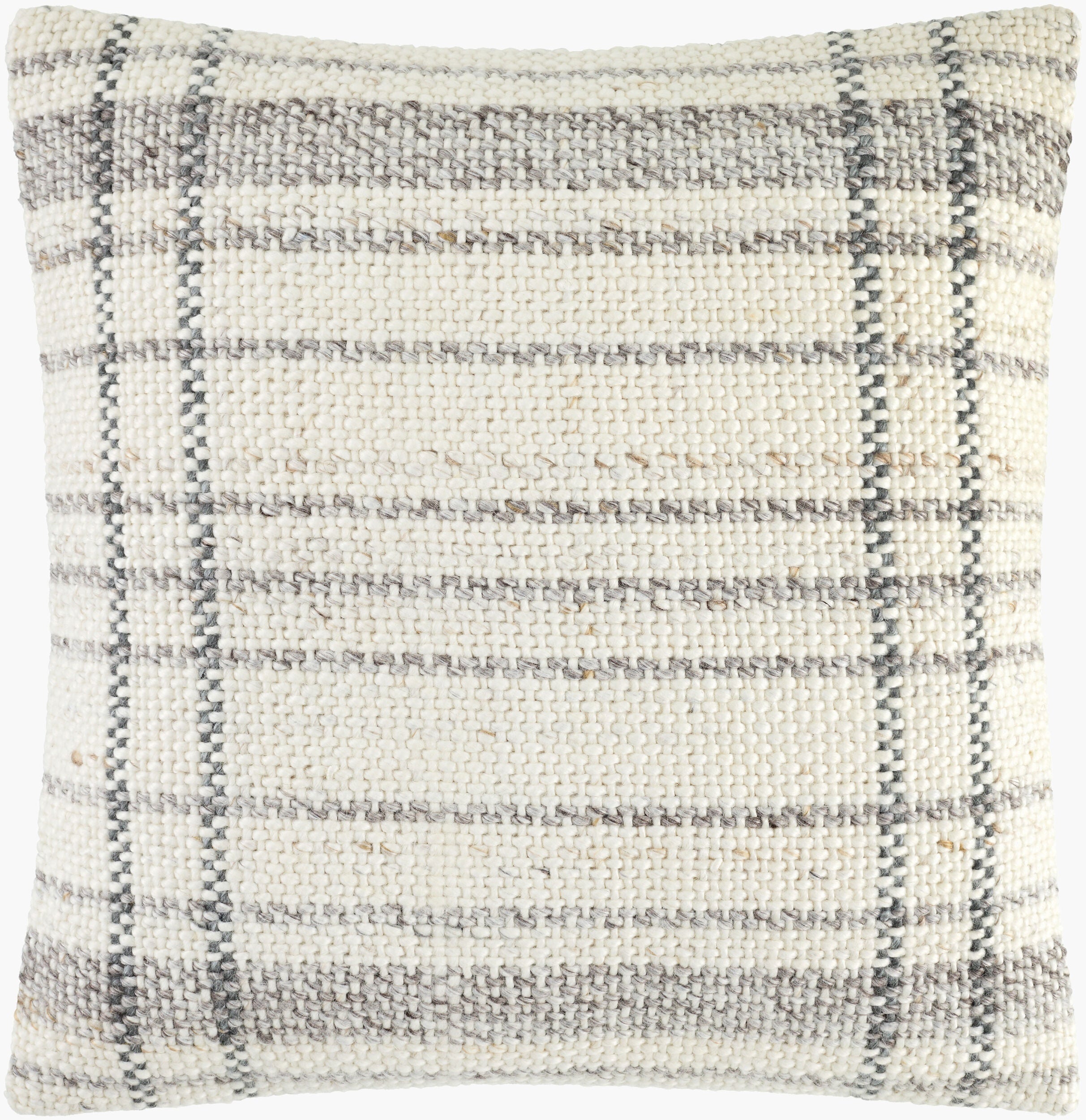 Cool Light Gray Modern Accent Pillow with cotton details for sofa bed or accent chair-0